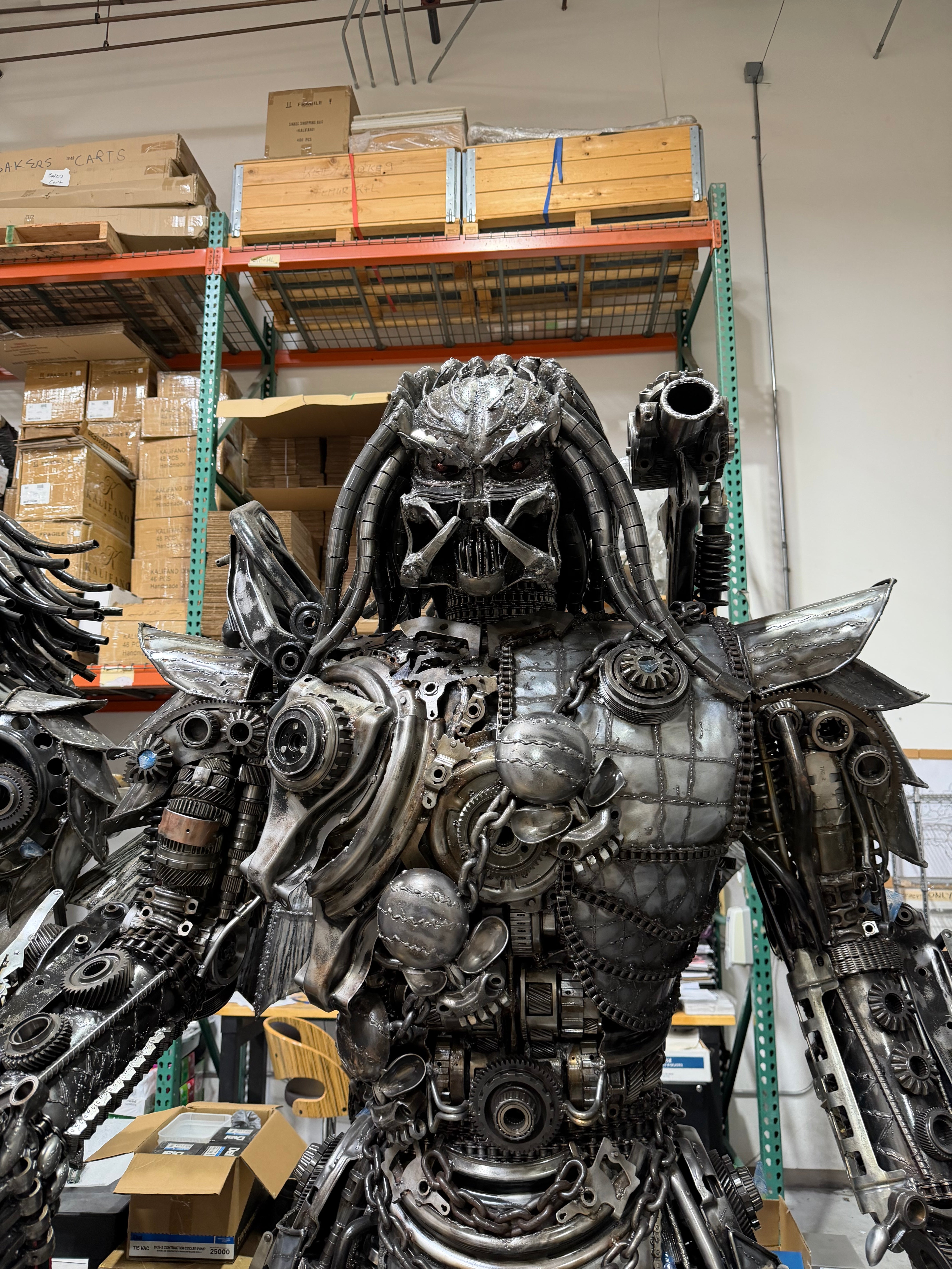 91" Predator Inspired Recycled Metal Art Sculpture