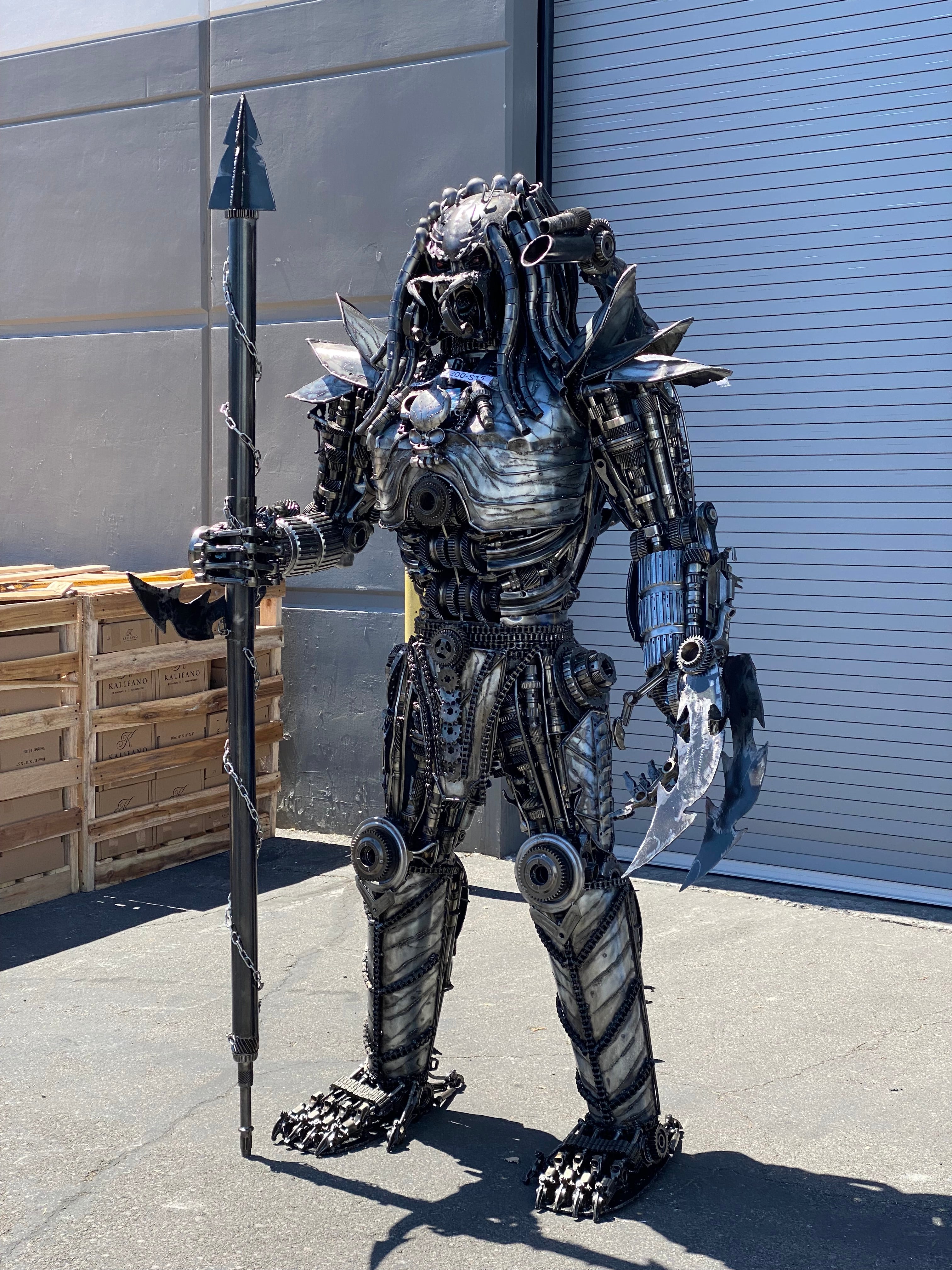 79" Predator Inspired Recycled Metal Art Sculpture