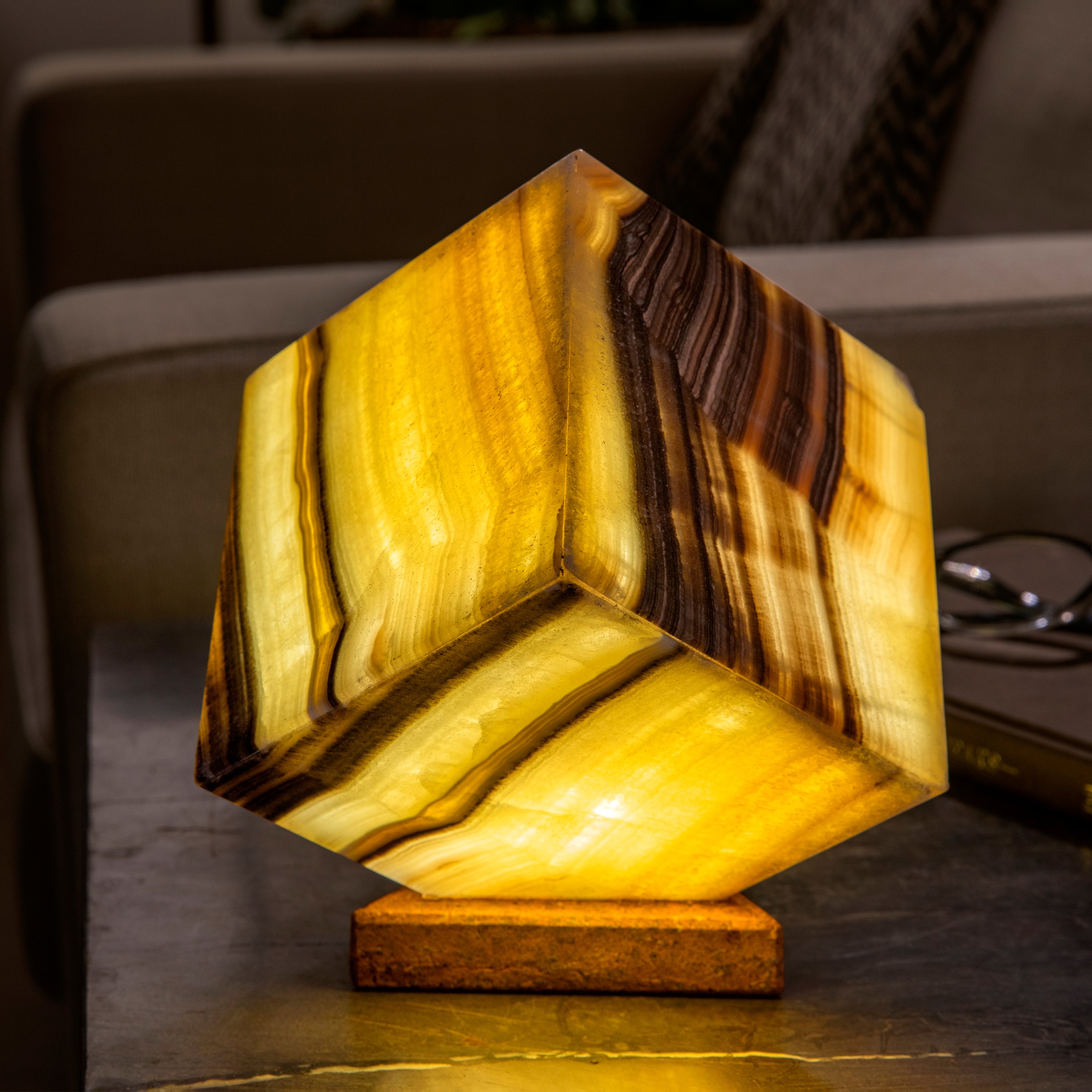 Onyx Light Cube from Mexico - 8.5"