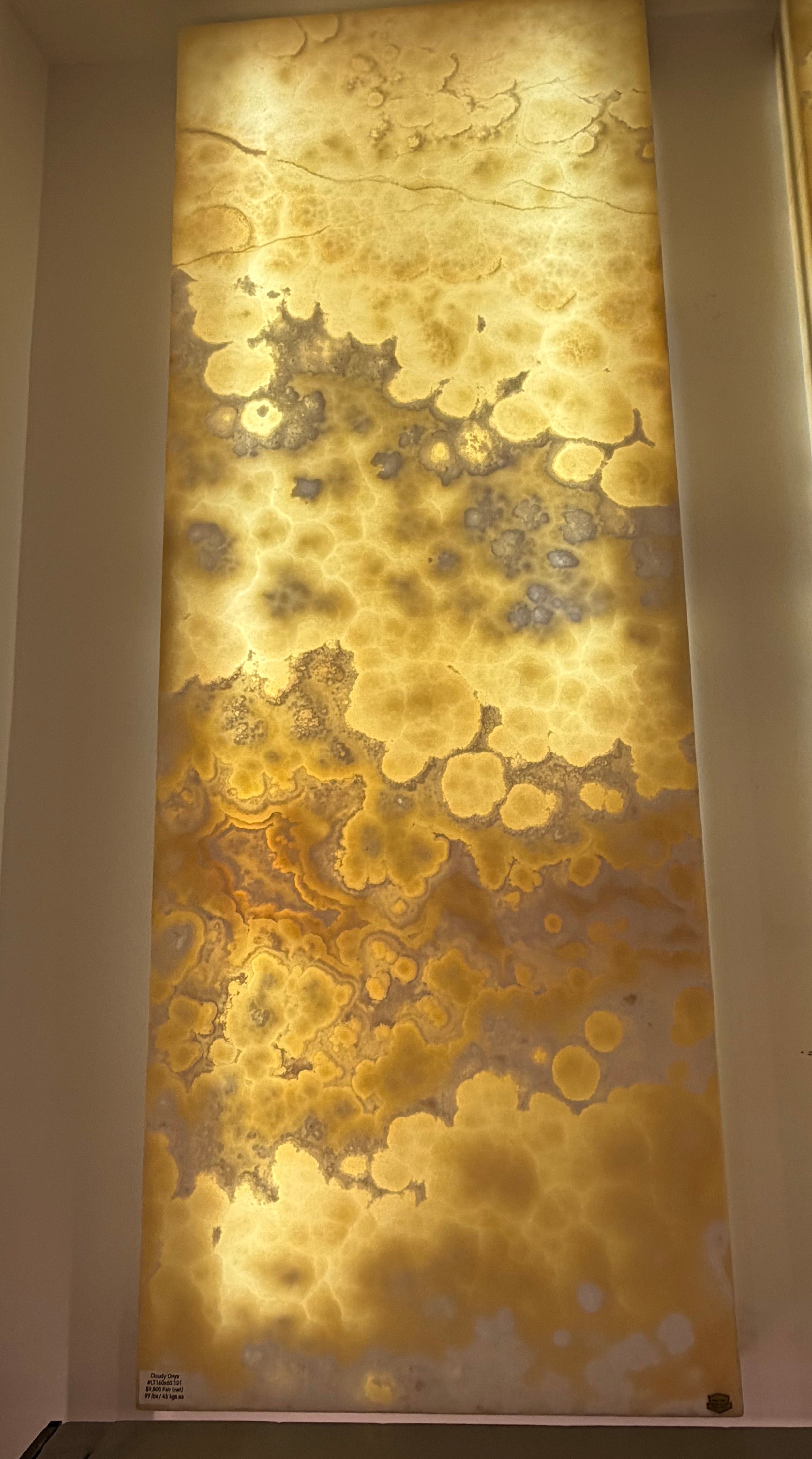 Golden Clouds Onyx Light Wall Panel Set - 63" x 24"