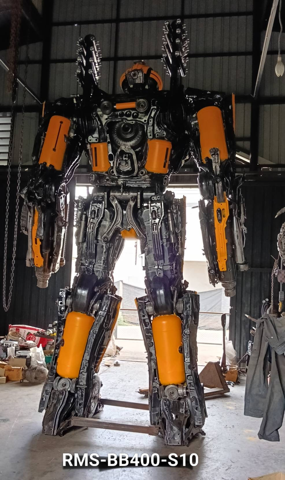 157" Tall Bumblebee Inspired Recycled Metal Art Sculpture