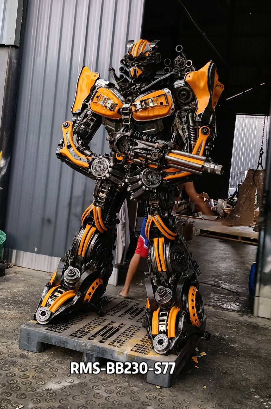91" Bumblebee Inspired Recycled Metal Art Sculpture