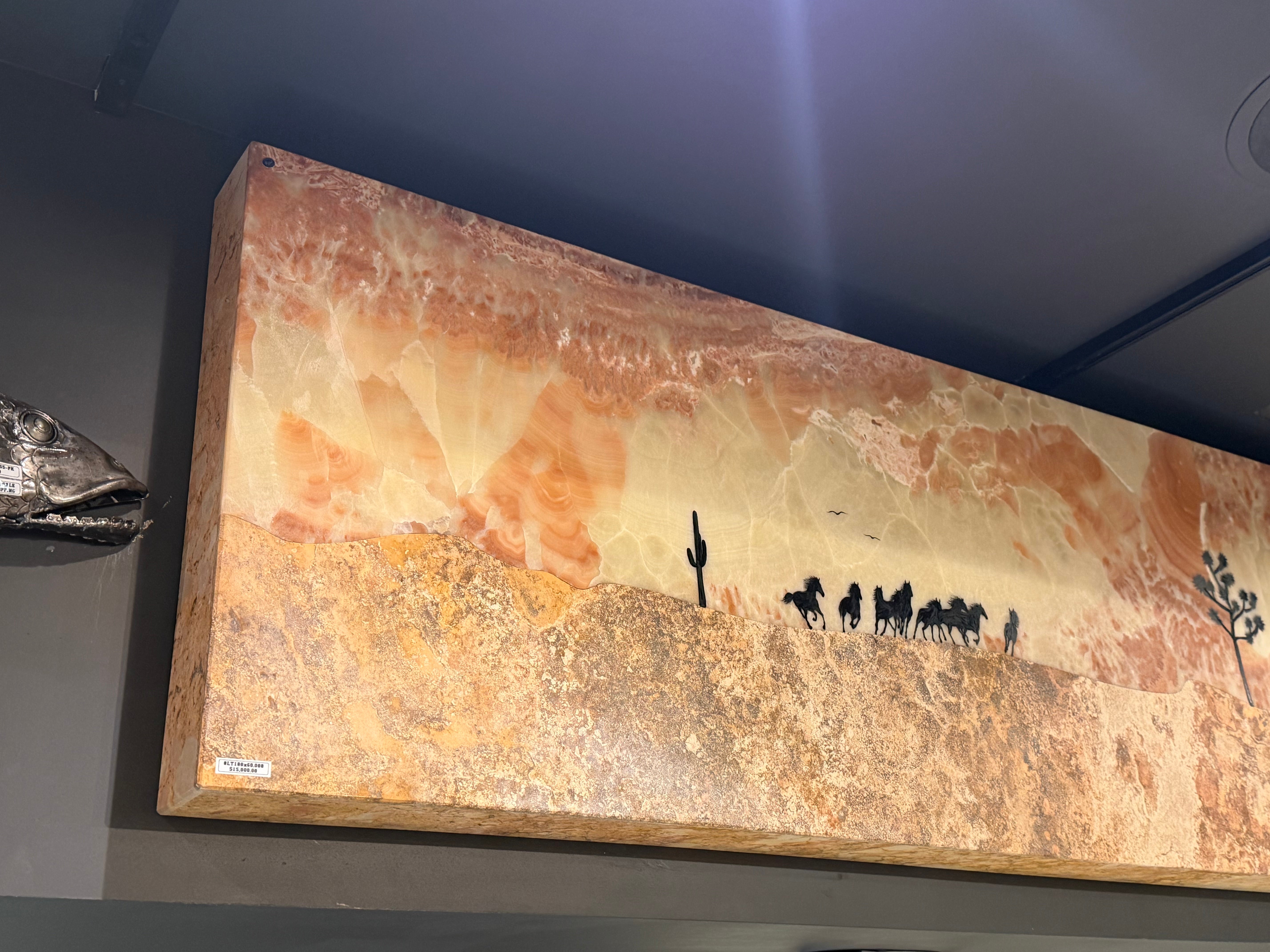 Onyx Horse Herd Mural Light Panel - 72" x 24”