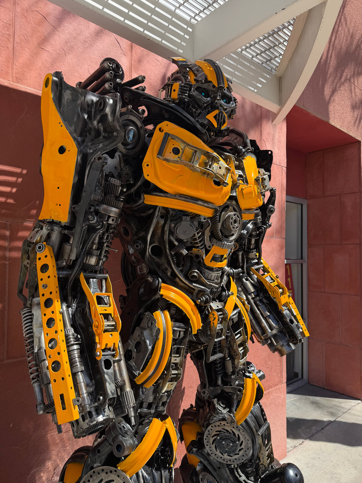 91" Bumblebee Inspired Recycled Metal Art Sculpture