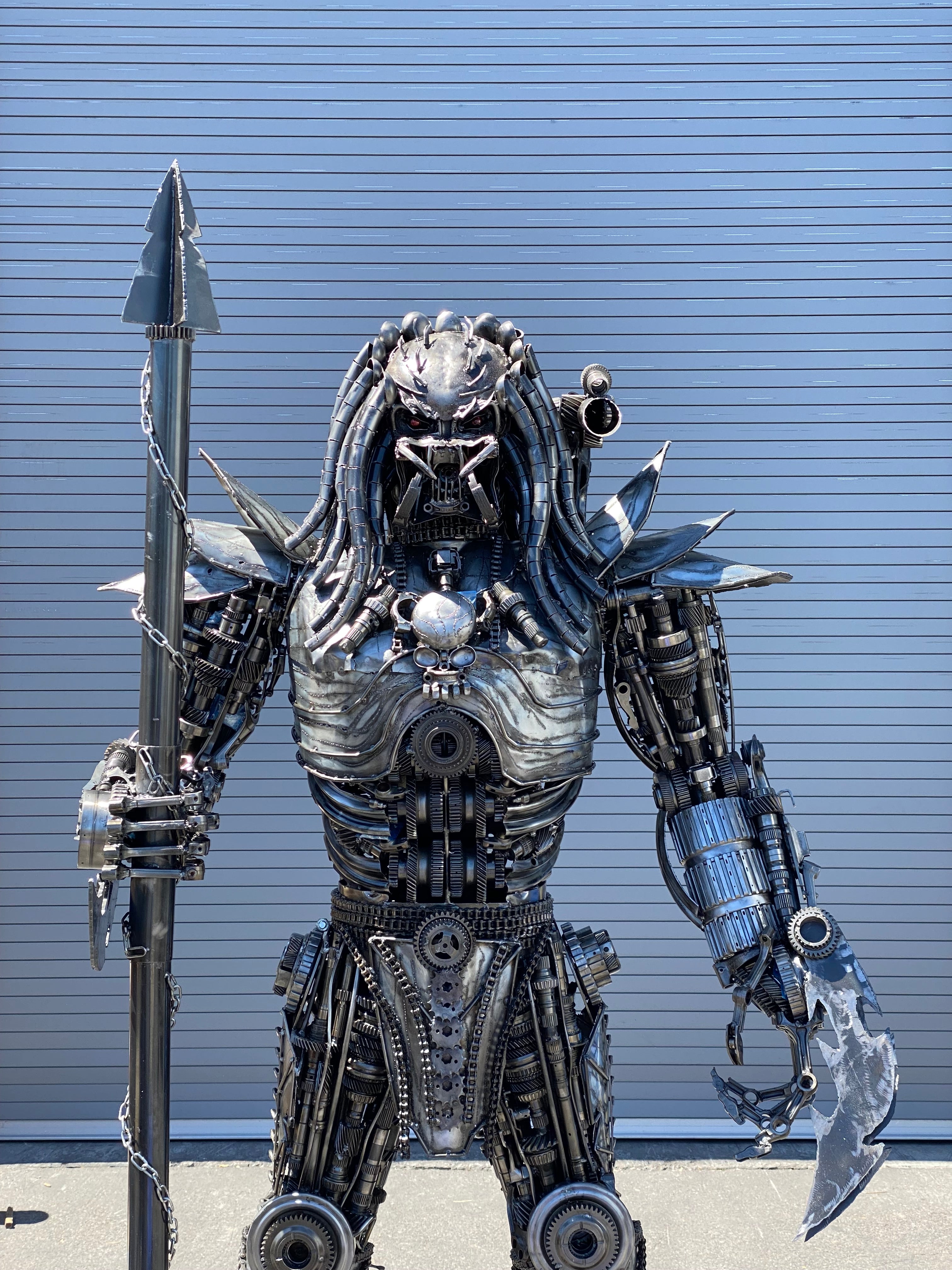79" Predator Inspired Recycled Metal Art Sculpture