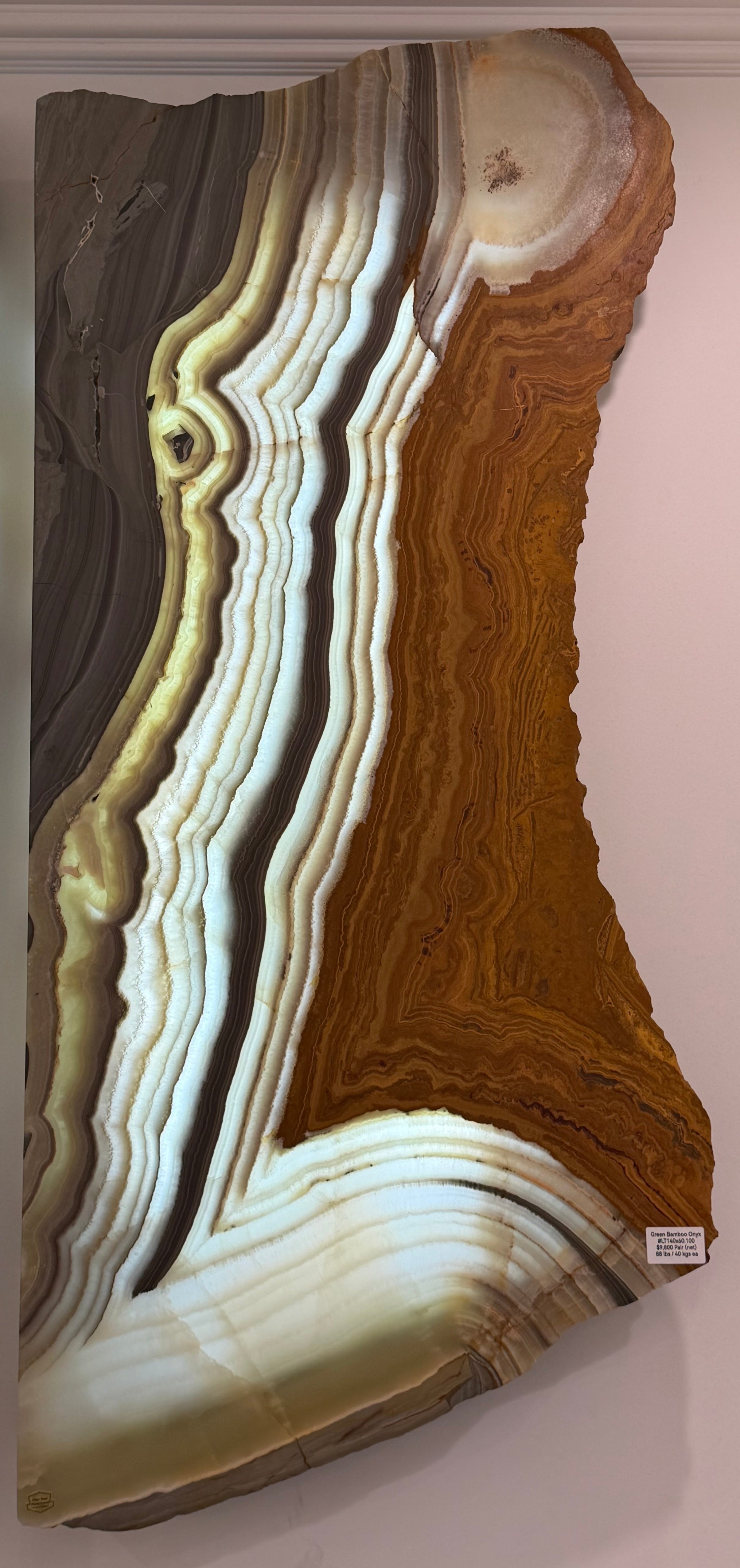 Green Bamboo Onyx Light Wall Panel Set - 56" x 24"