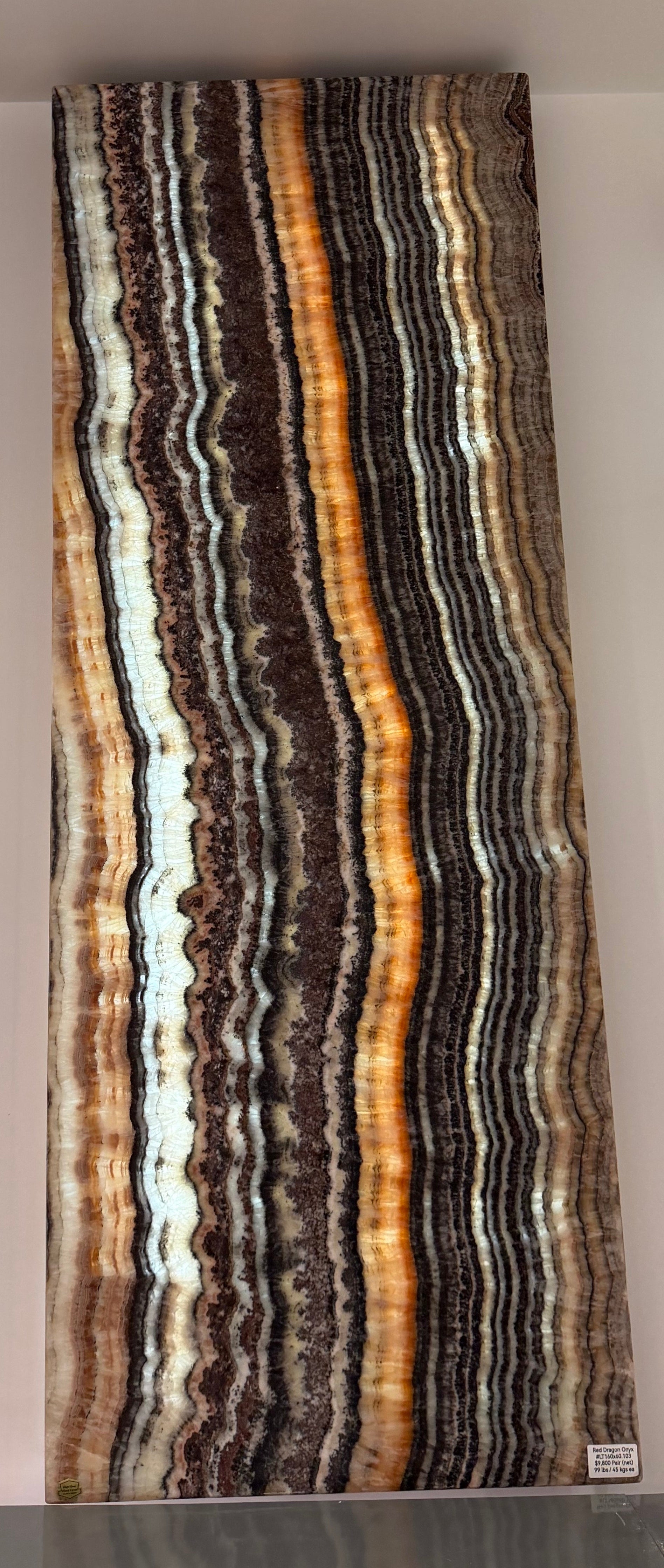 Red Dragon Onyx Light Wall Panel Set - 63" x 24"