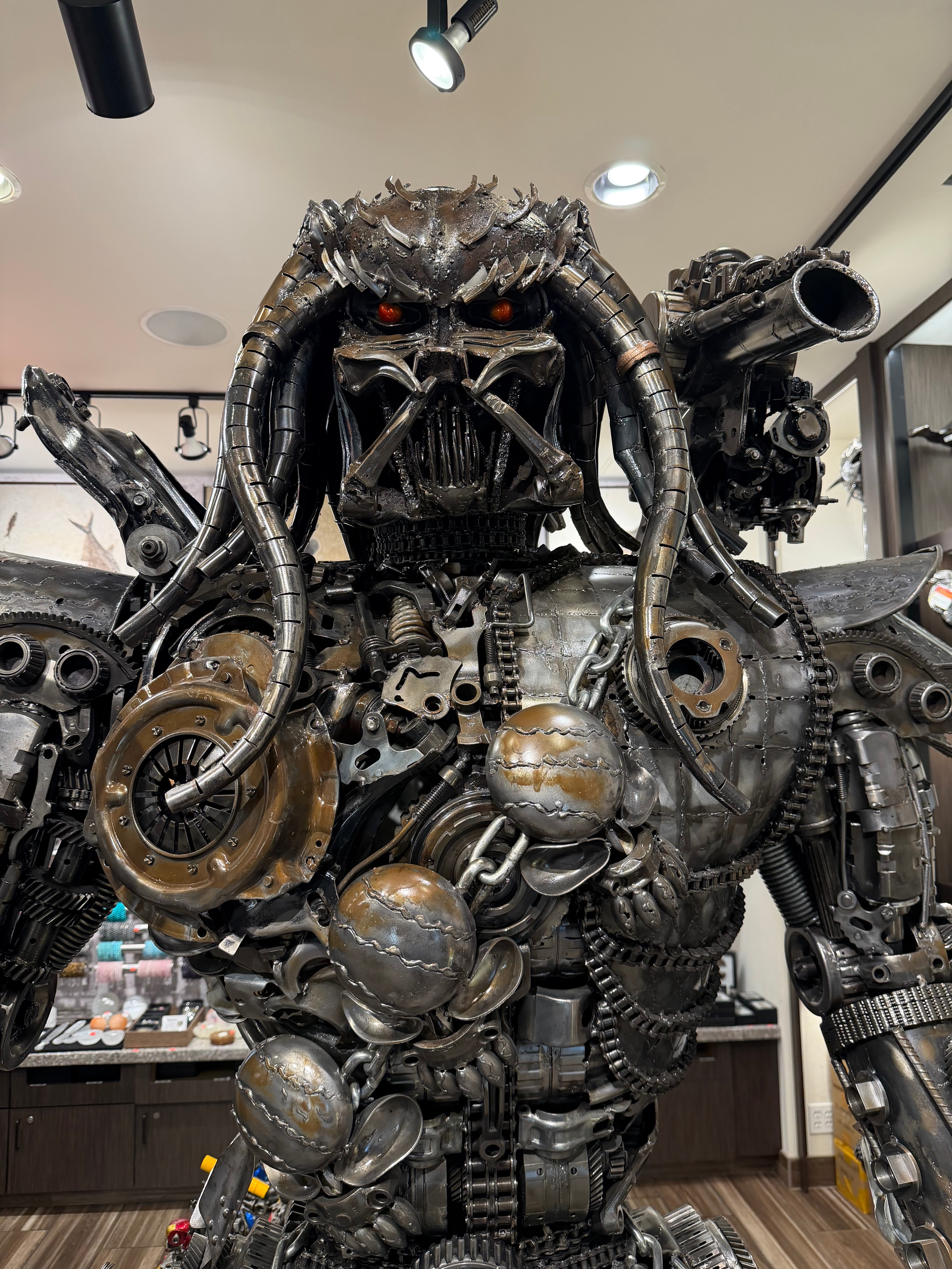 91" Predator Inspired Recycled Metal Art Sculpture