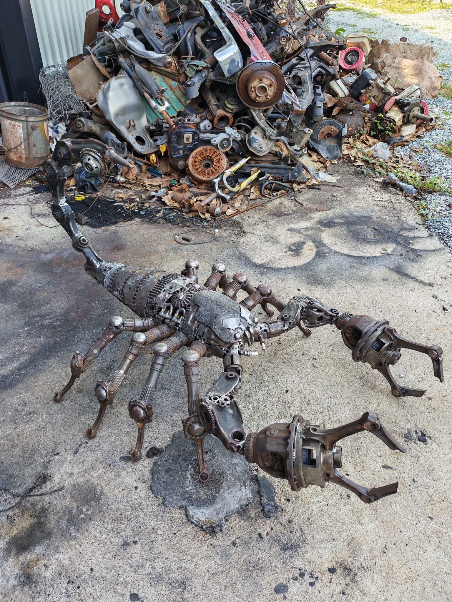 1.2m Scorpion Inspired Recycled Metal Sculpture