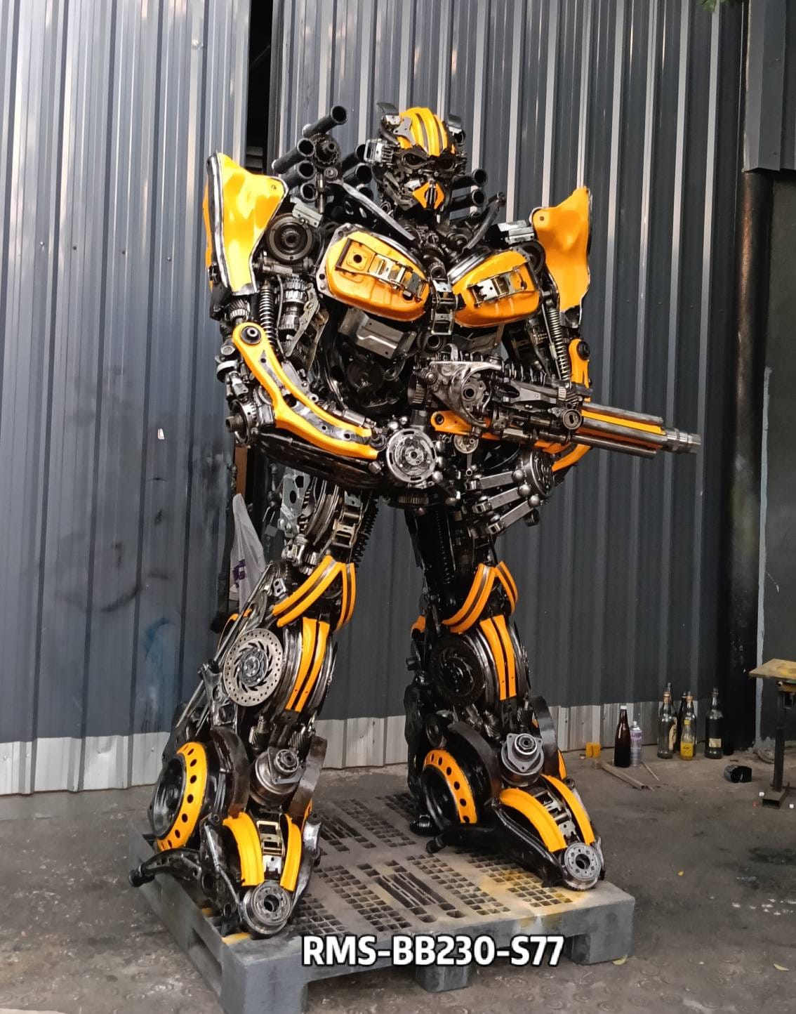 91" Bumblebee Inspired Recycled Metal Art Sculpture