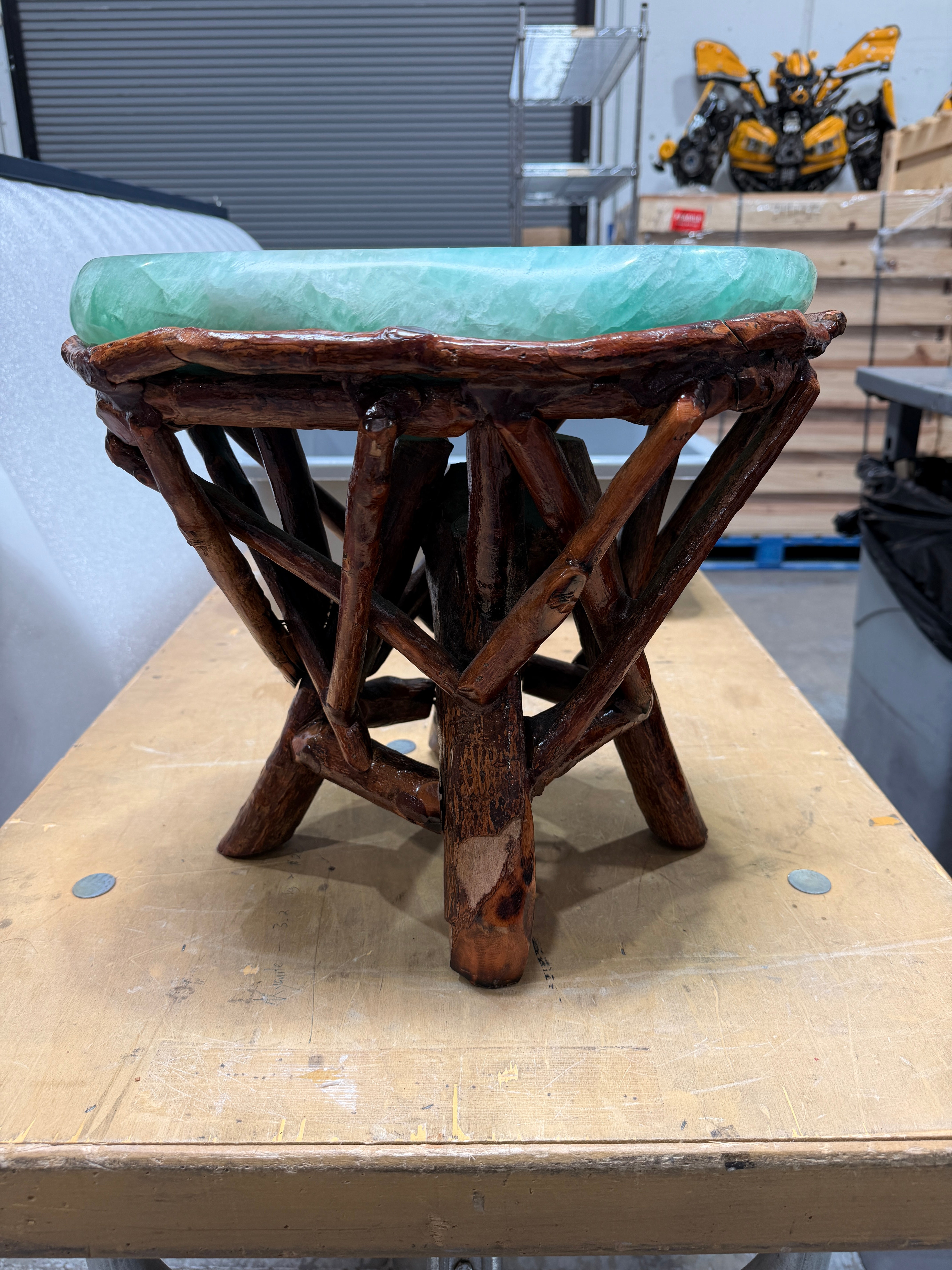 Green Fluorite Side Table 15" - AS-IS