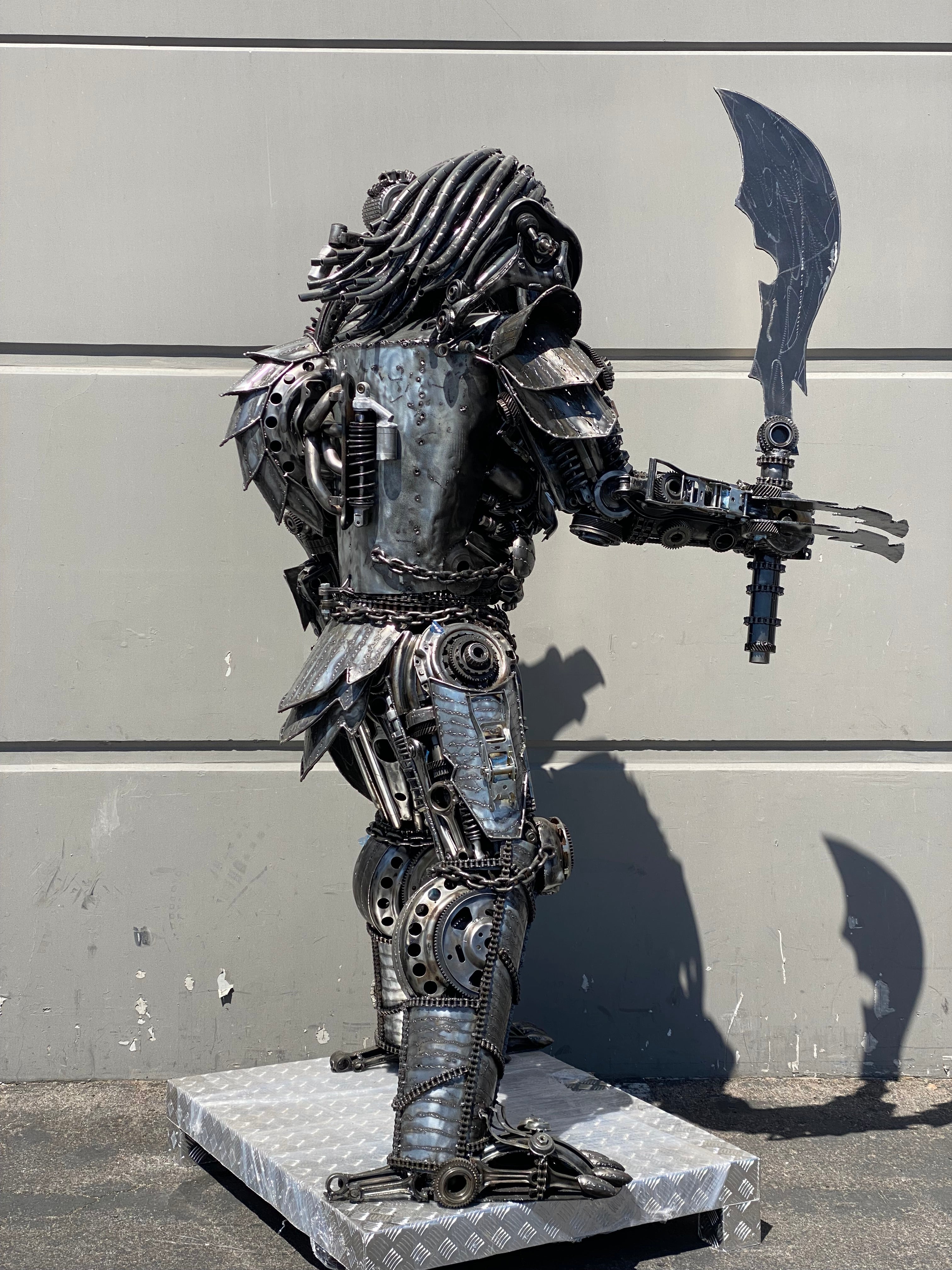 91" Predator Inspired Recycled Metal Art Sculpture