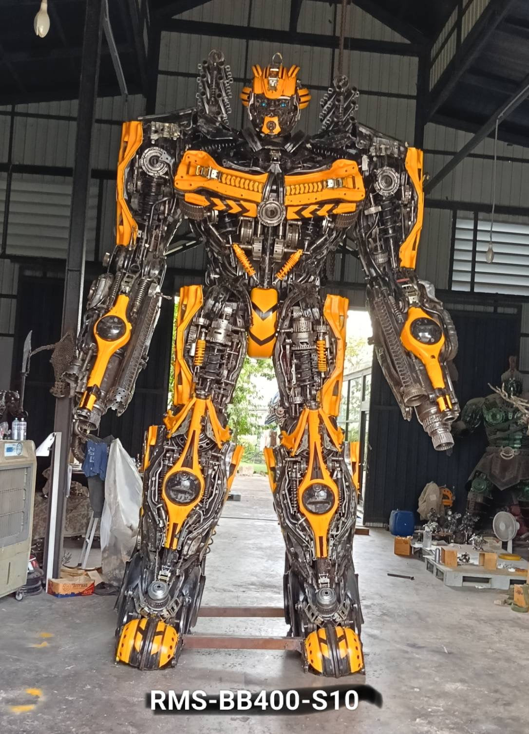 157" Tall Bumblebee Inspired Recycled Metal Art Sculpture