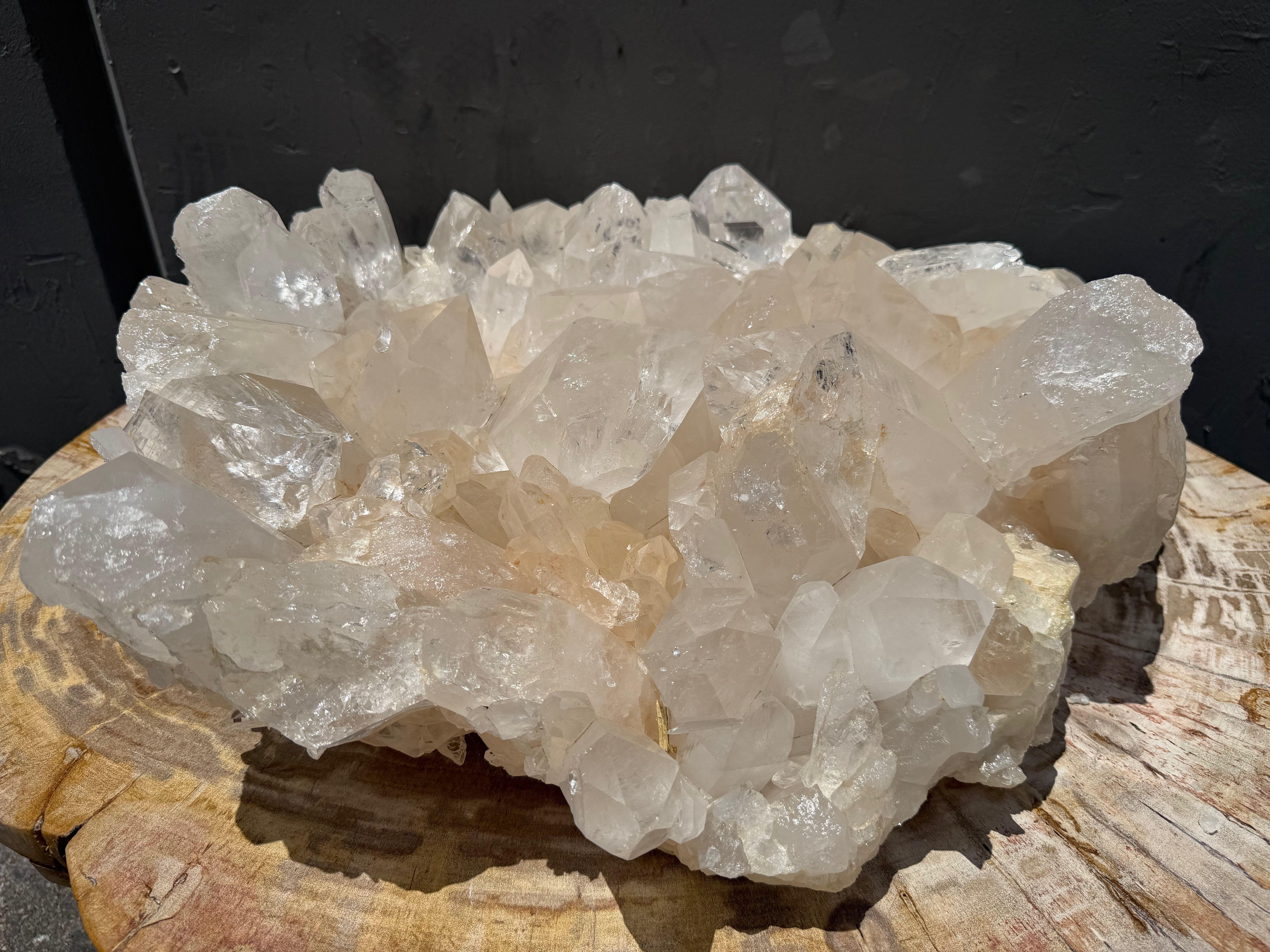 Natural Brazilian Clear Quartz Cluster Specimen - 21" / 87 lbs