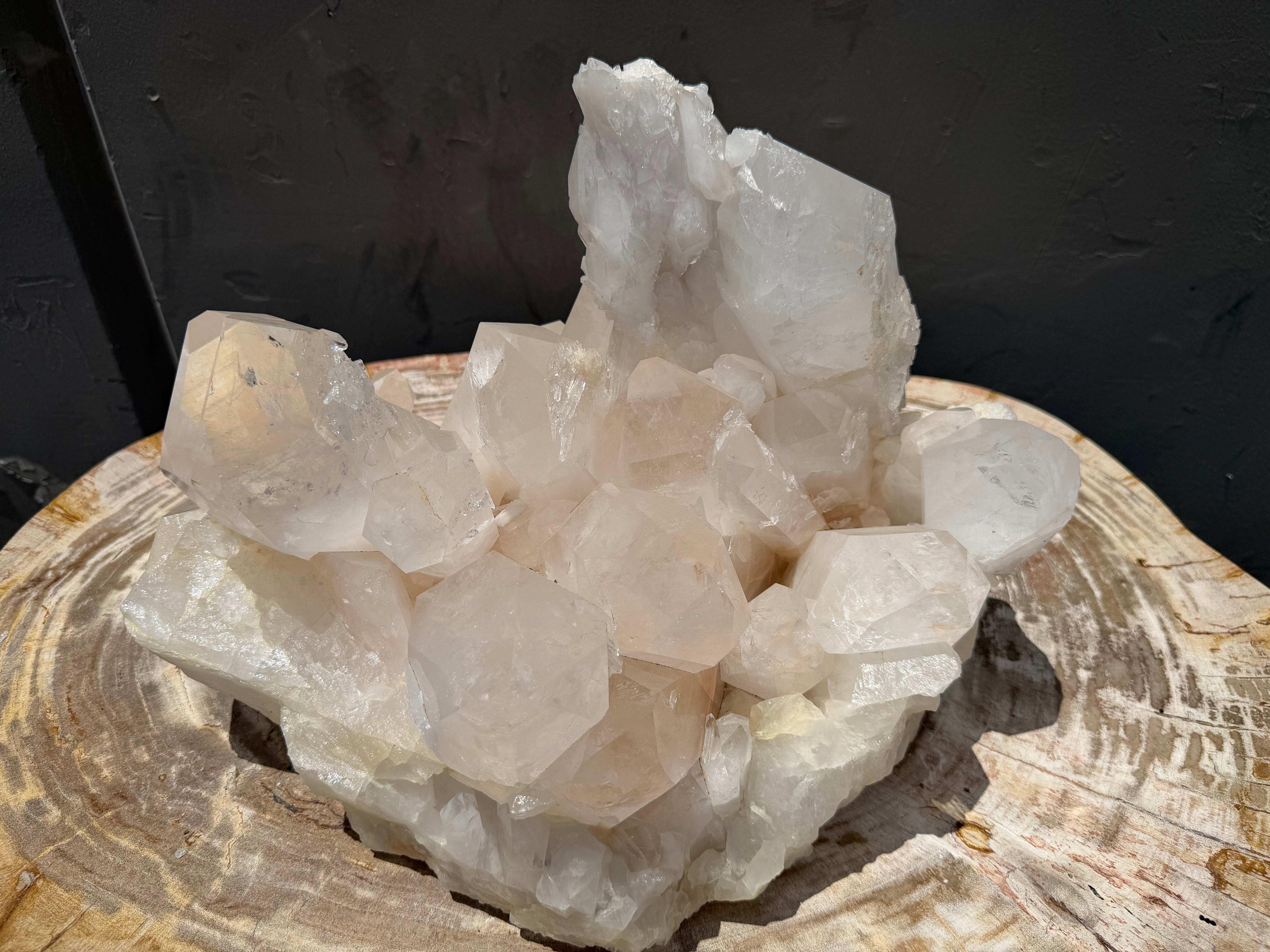 Natural Brazilian Clear Quartz Cluster Specimen - 17" / 63 lbs