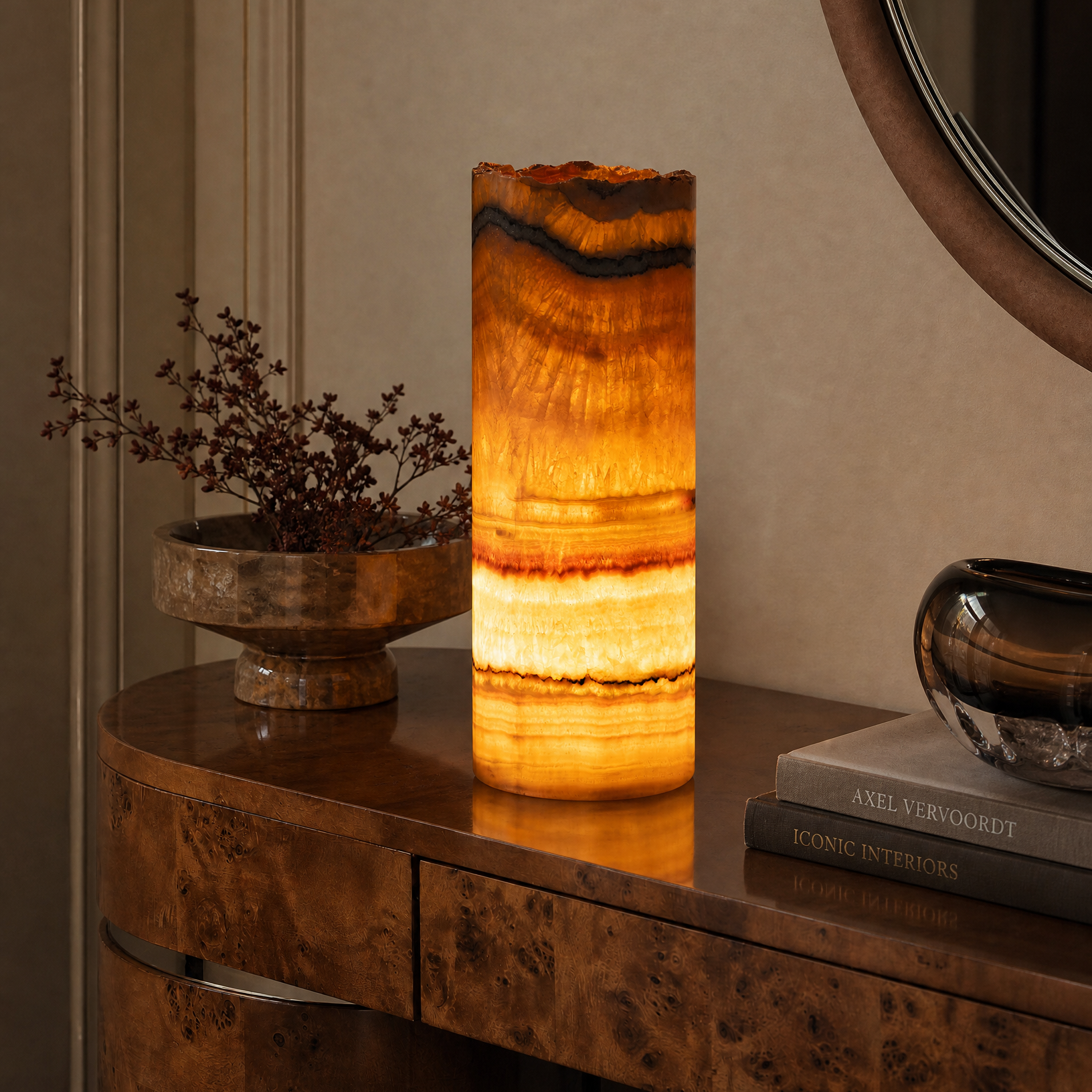 Serpentine Cylinder Light Tower from Mexico - 12"