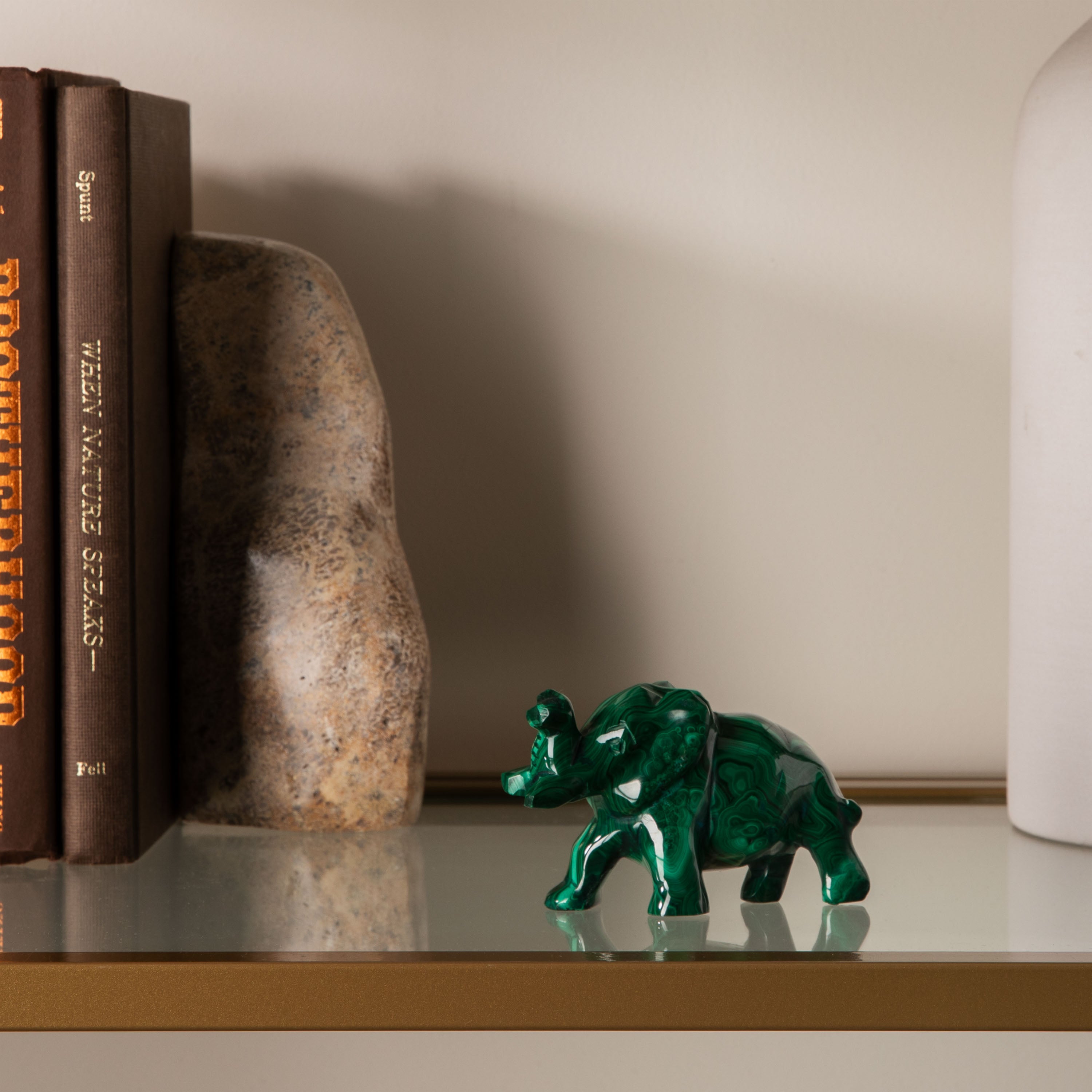 Malachite Elephant Carving from Congo - 3.5"/ 274 grams