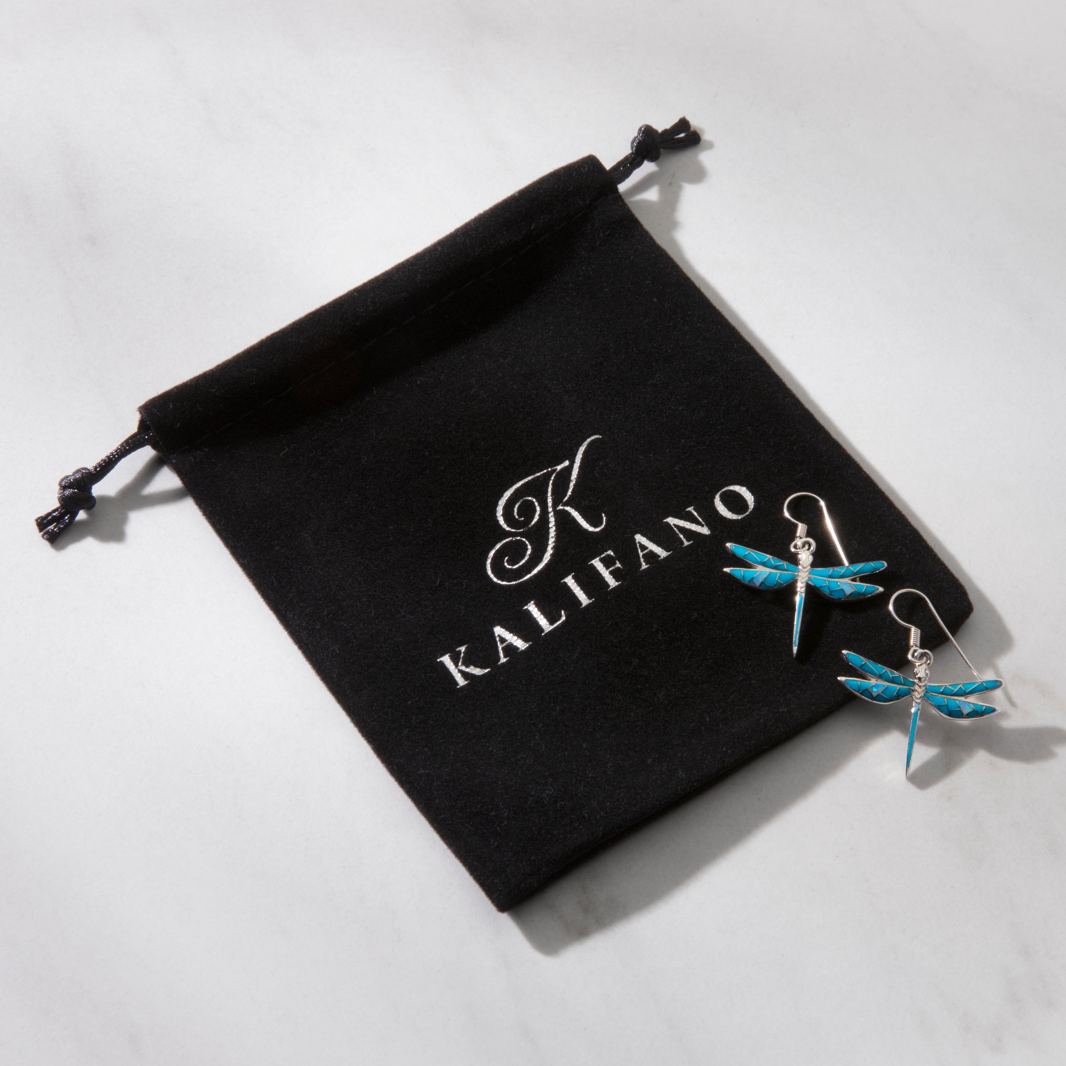 Turquoise Dragonfly 925 Sterling Silver Earring with French Hook USA Handmade with Opal Accent