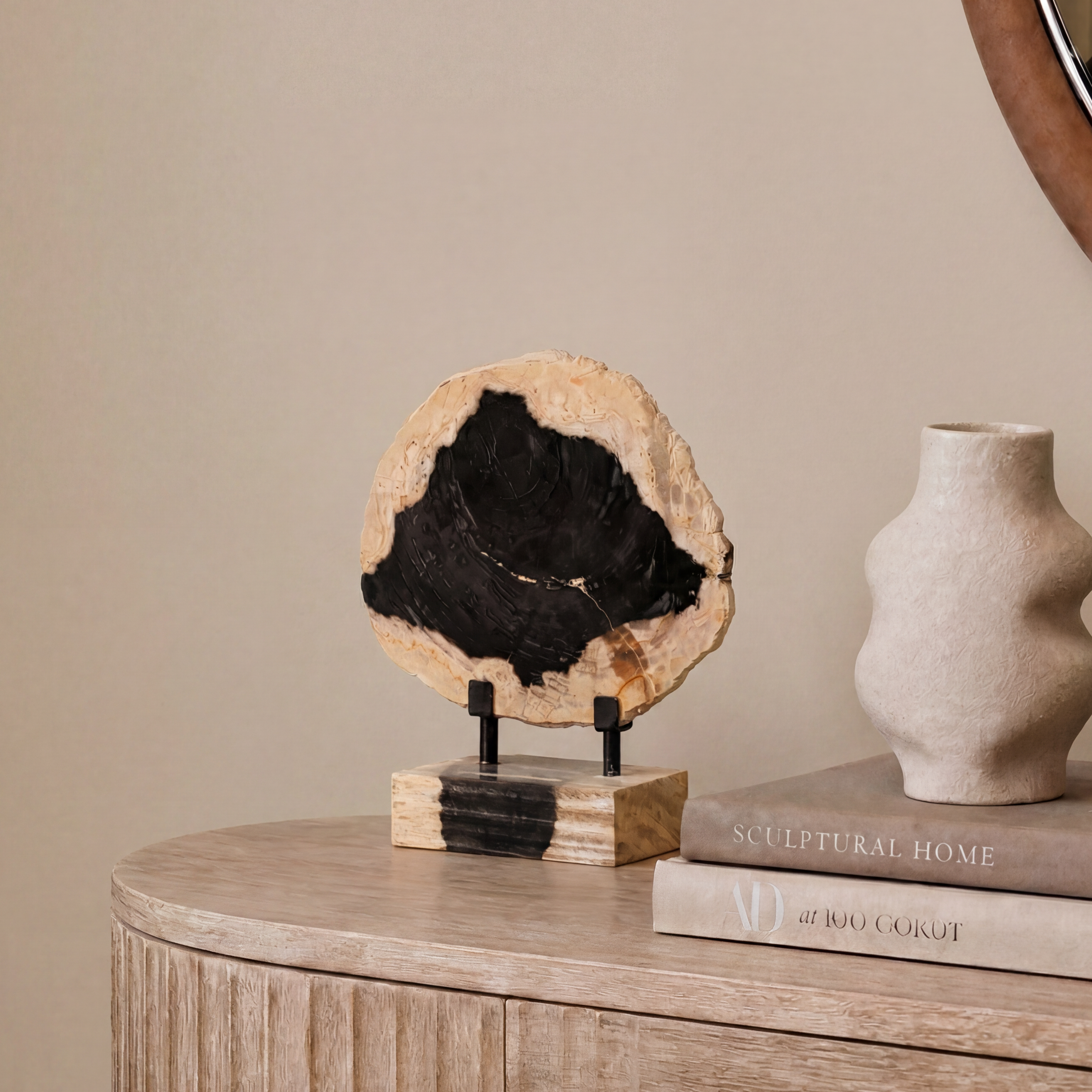 12" Petrified Wood Slice on Stand