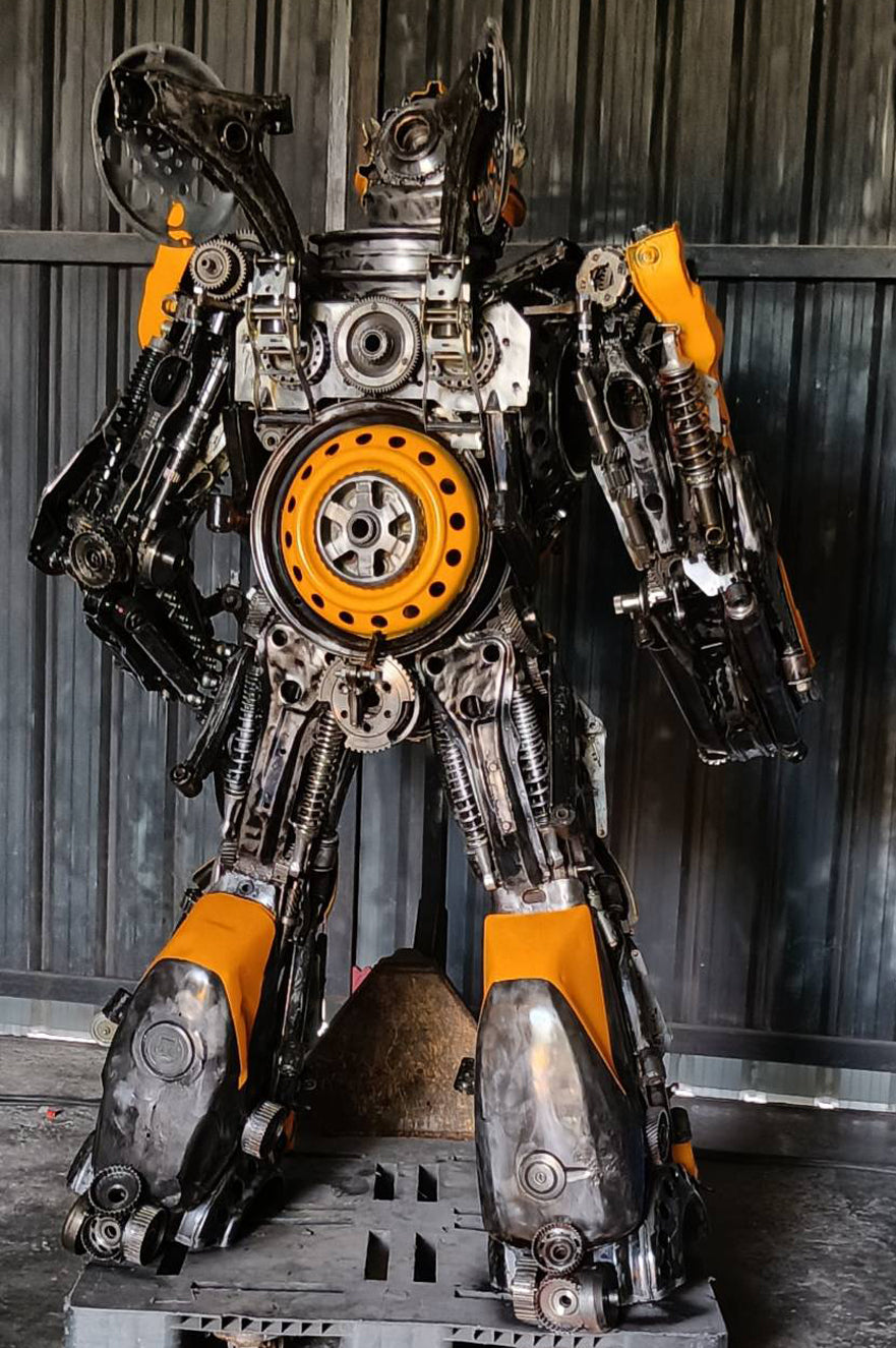 79" Bumblebee Inspired Recycled Metal Art Sculpture