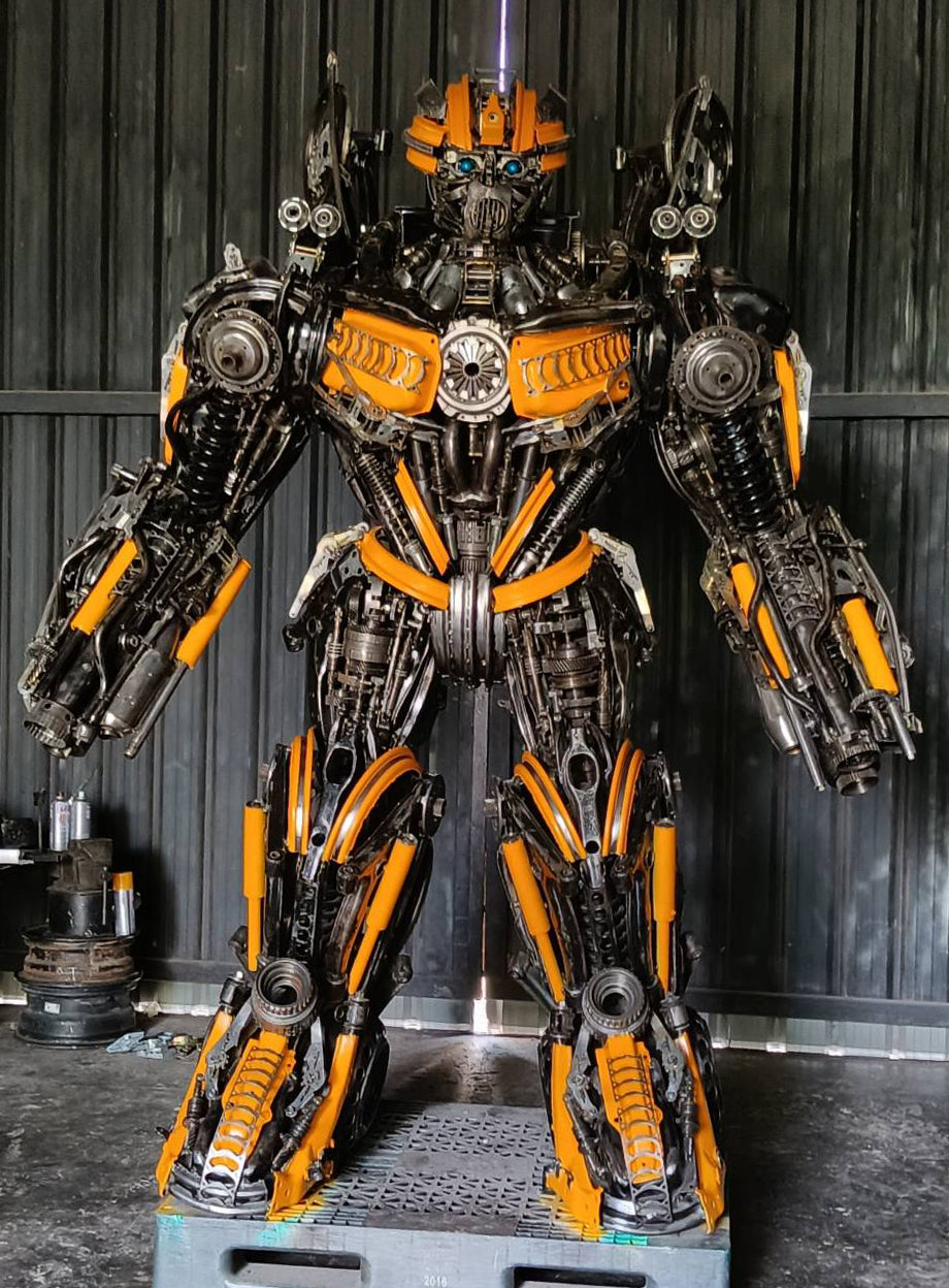 91" Bumblebee Inspired Recycled Metal Art Sculpture