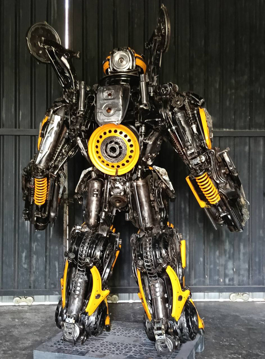 91" Bumblebee Inspired Recycled Metal Art Sculpture
