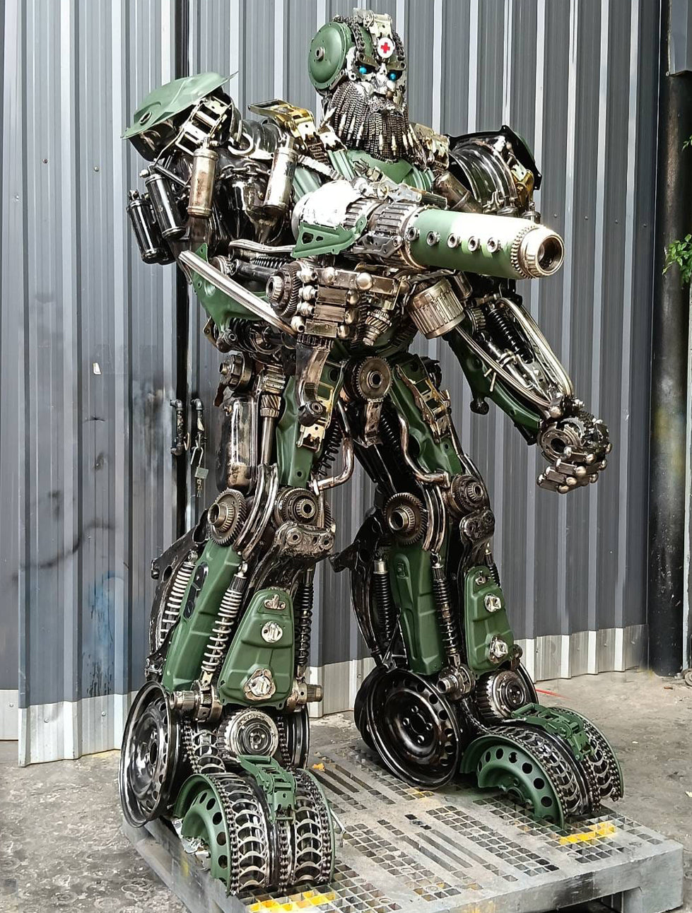 91" Hound Inspired Recycled Metal Art Sculpture