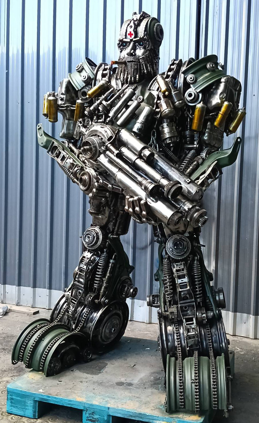 91" Hound Inspired Recycled Metal Art Sculpture