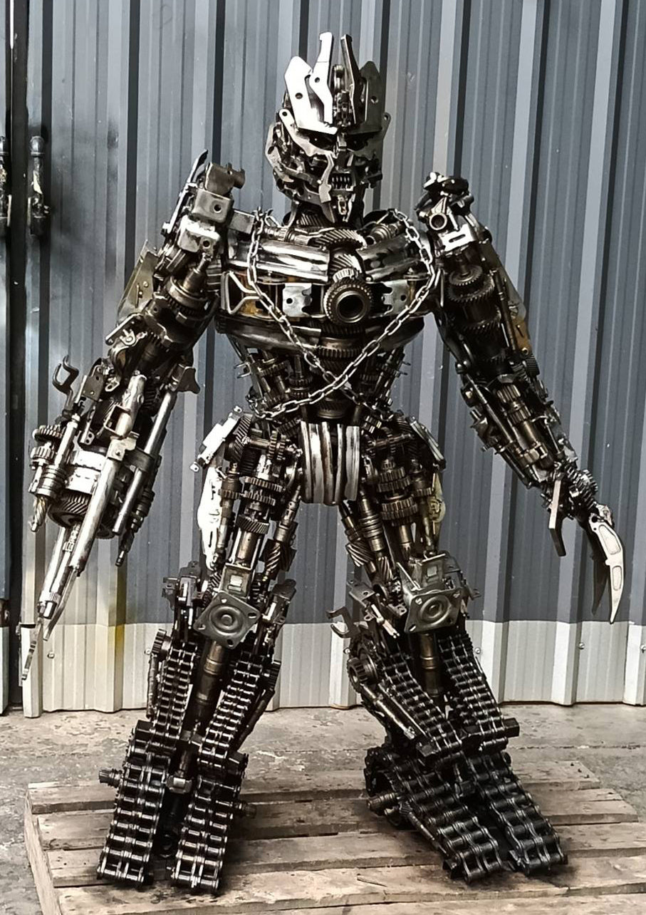55" Megatron Inspired Recycled Metal Art Sculpture