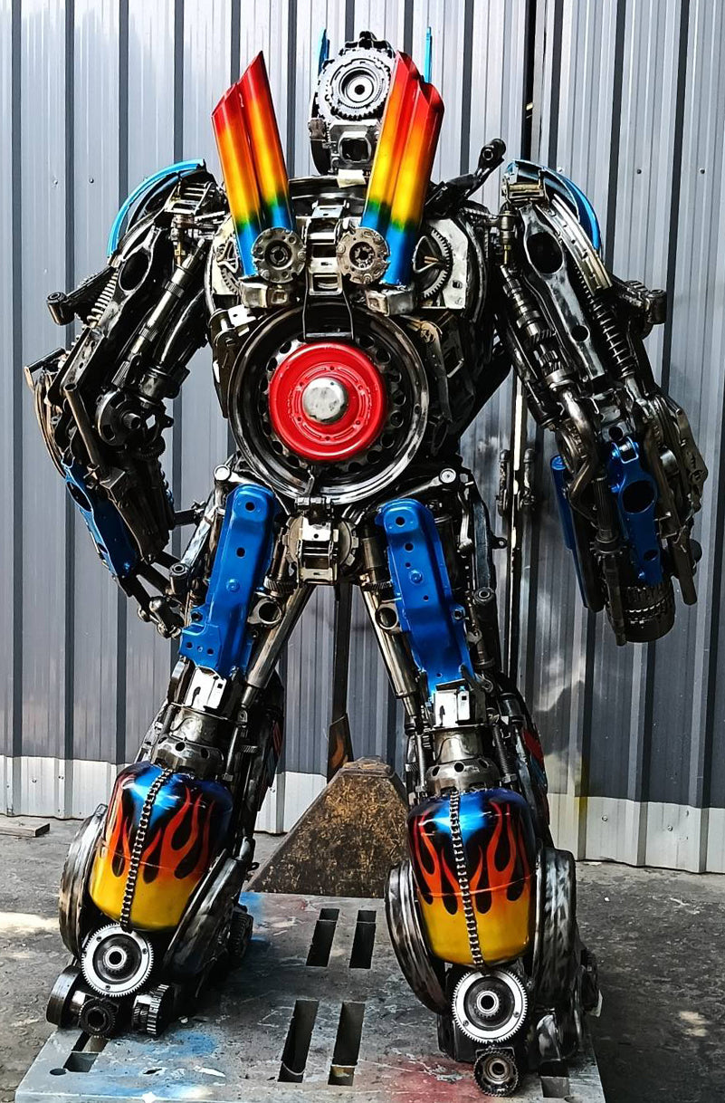 79" Optimus Prime Inspired Recycled Metal Art Sculpture