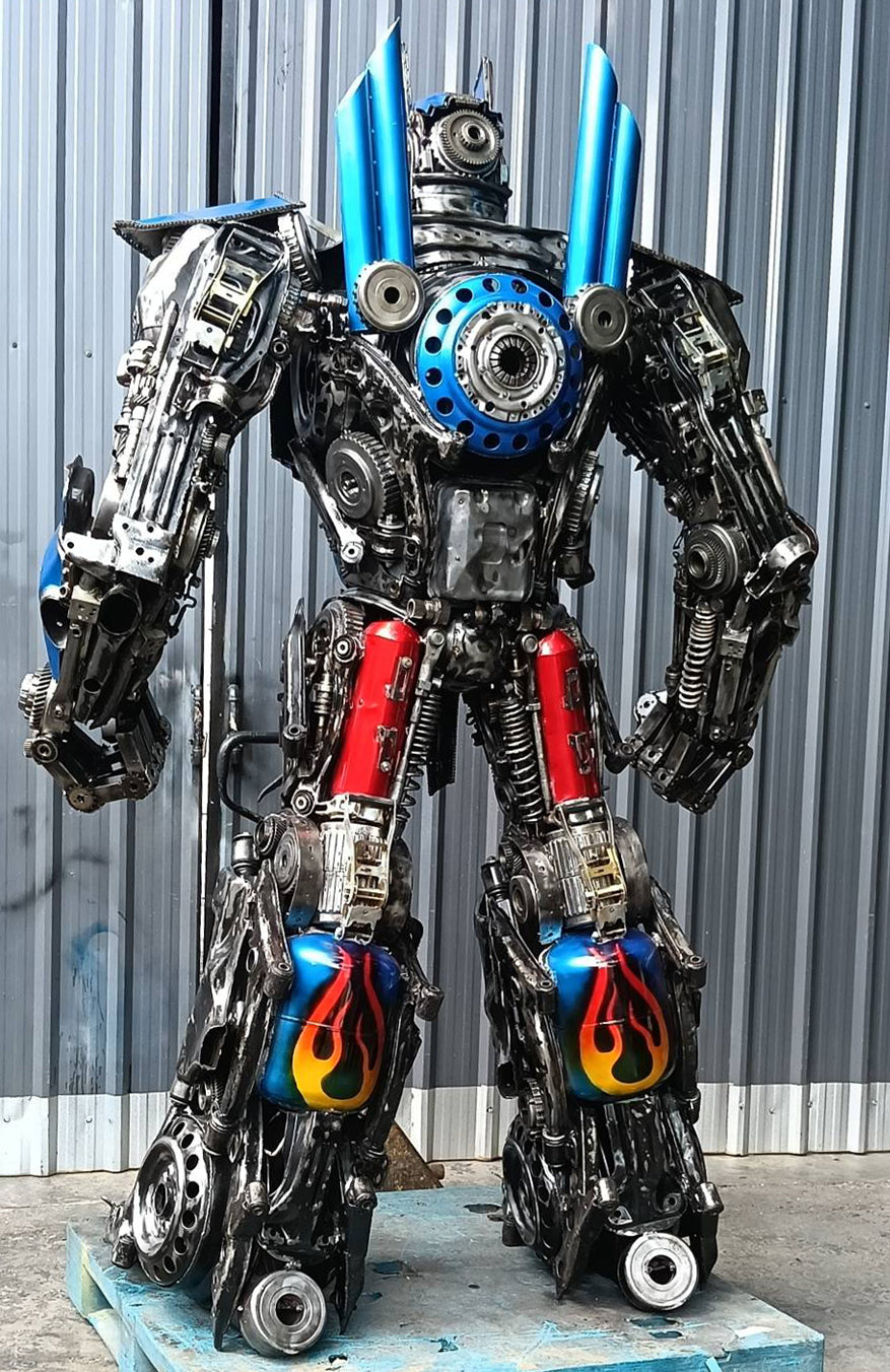 91" Optimus Prime Inspired Recycled Metal Art Sculpture