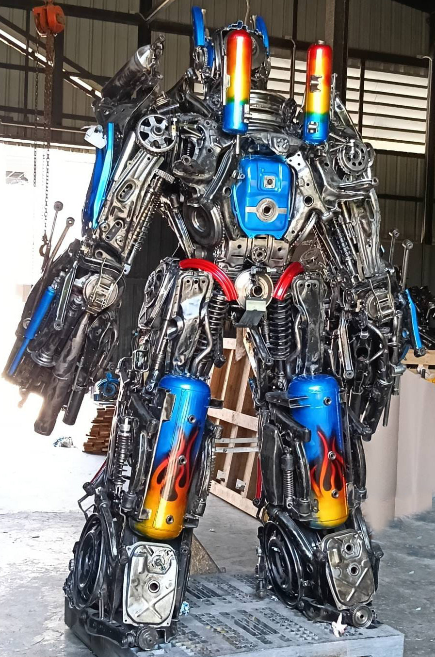 102" Optimus Prime Inspired Recycled Metal Art Sculpture