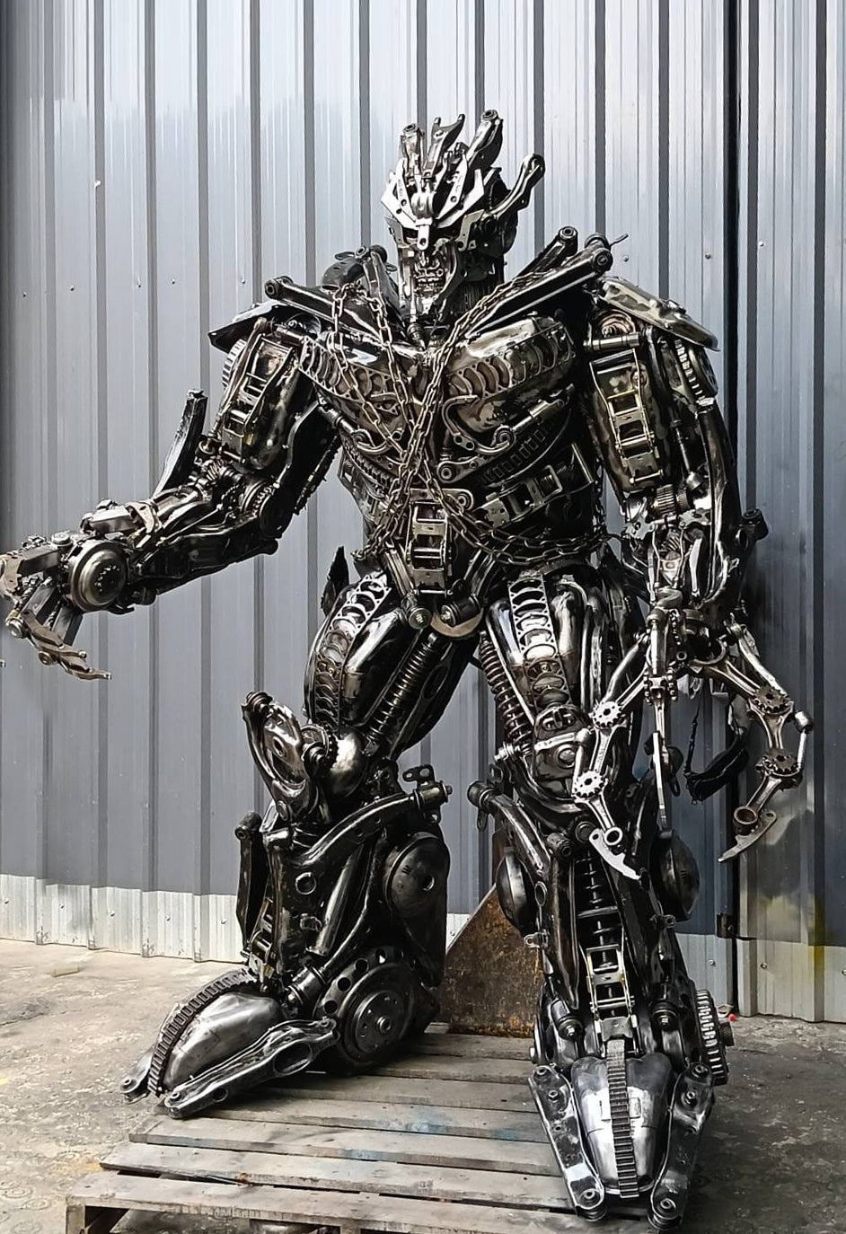 79" Megatron Inspired Recycled Metal Art Sculpture
