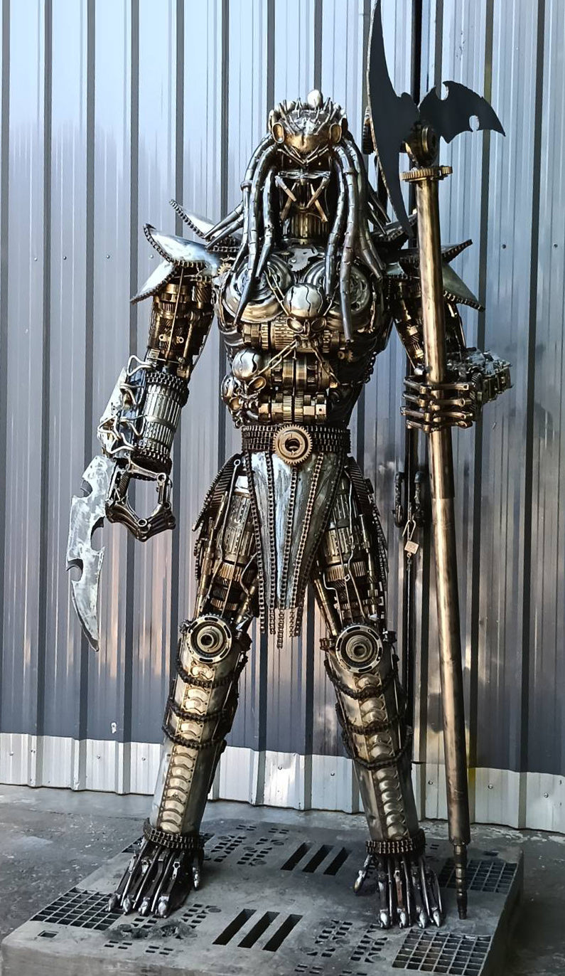79" Predator Inspired Recycled Metal Art Sculpture