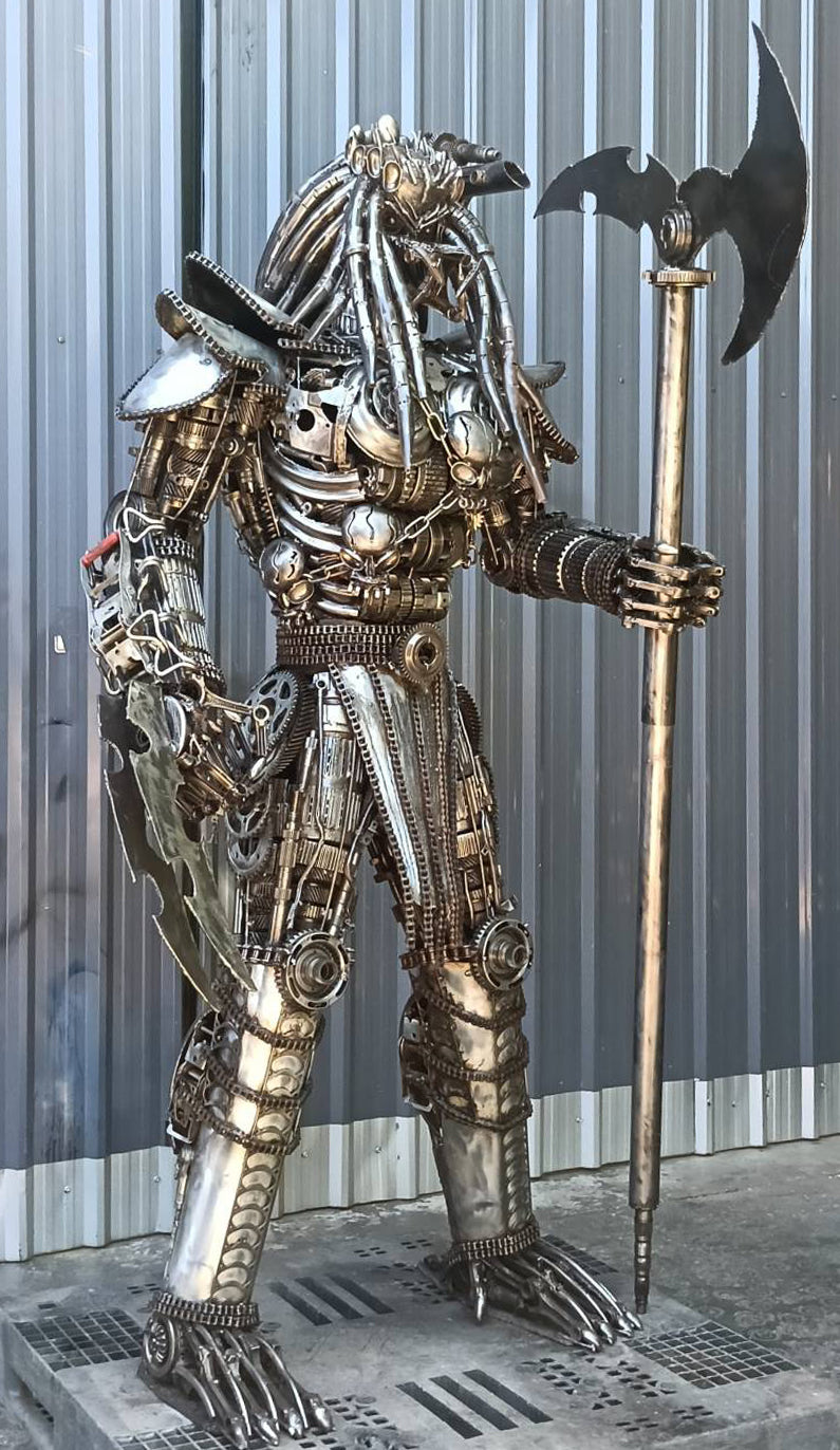 79" Predator Inspired Recycled Metal Art Sculpture