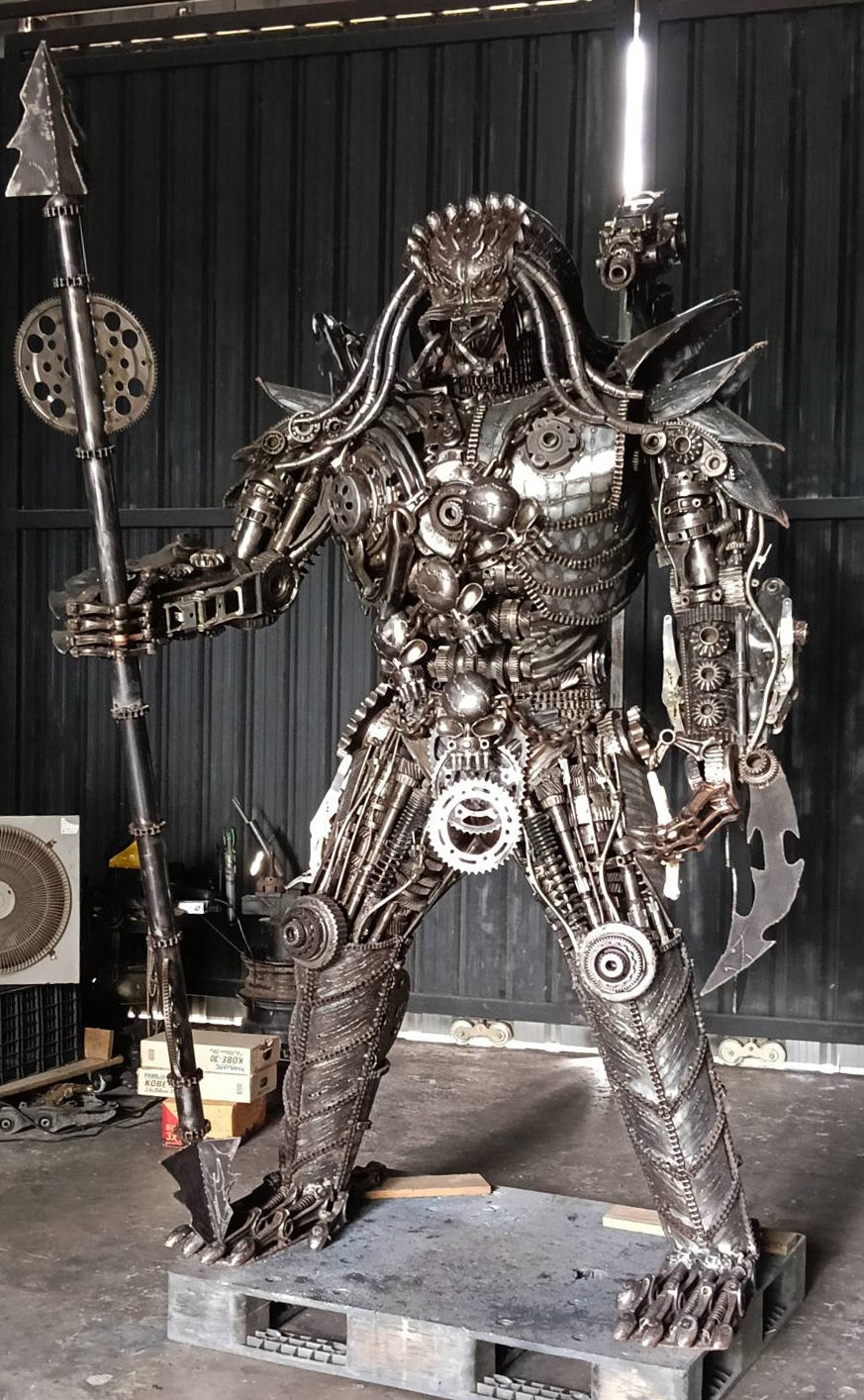 91" Predator Inspired Recycled Metal Art Sculpture
