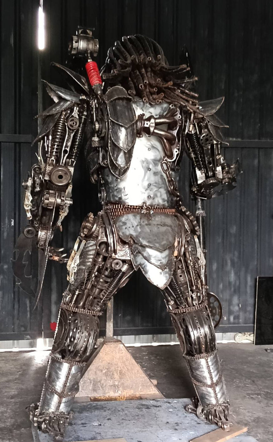 91" Predator Inspired Recycled Metal Art Sculpture