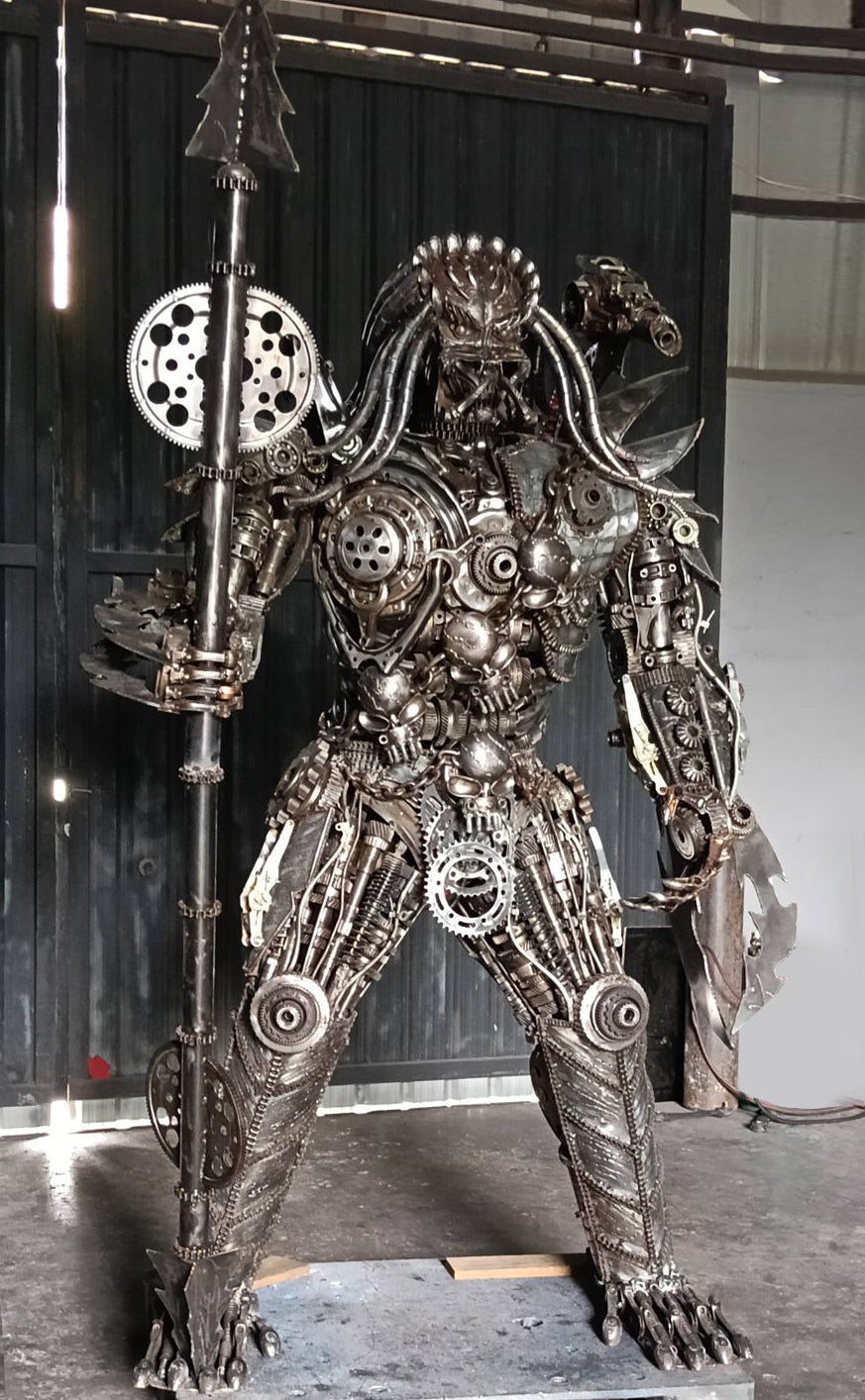 91" Predator Inspired Recycled Metal Art Sculpture