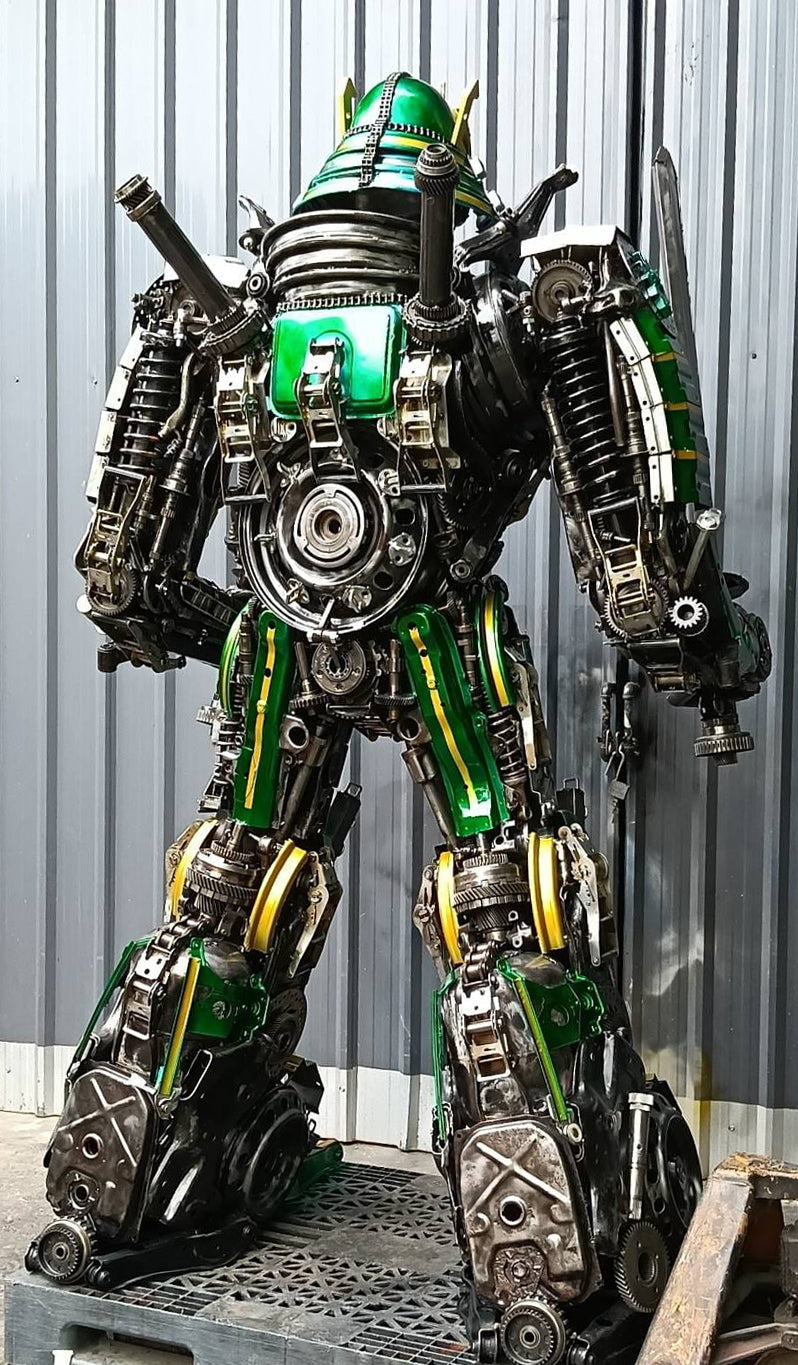 91" Samurai Recycled Metal Art Sculpture