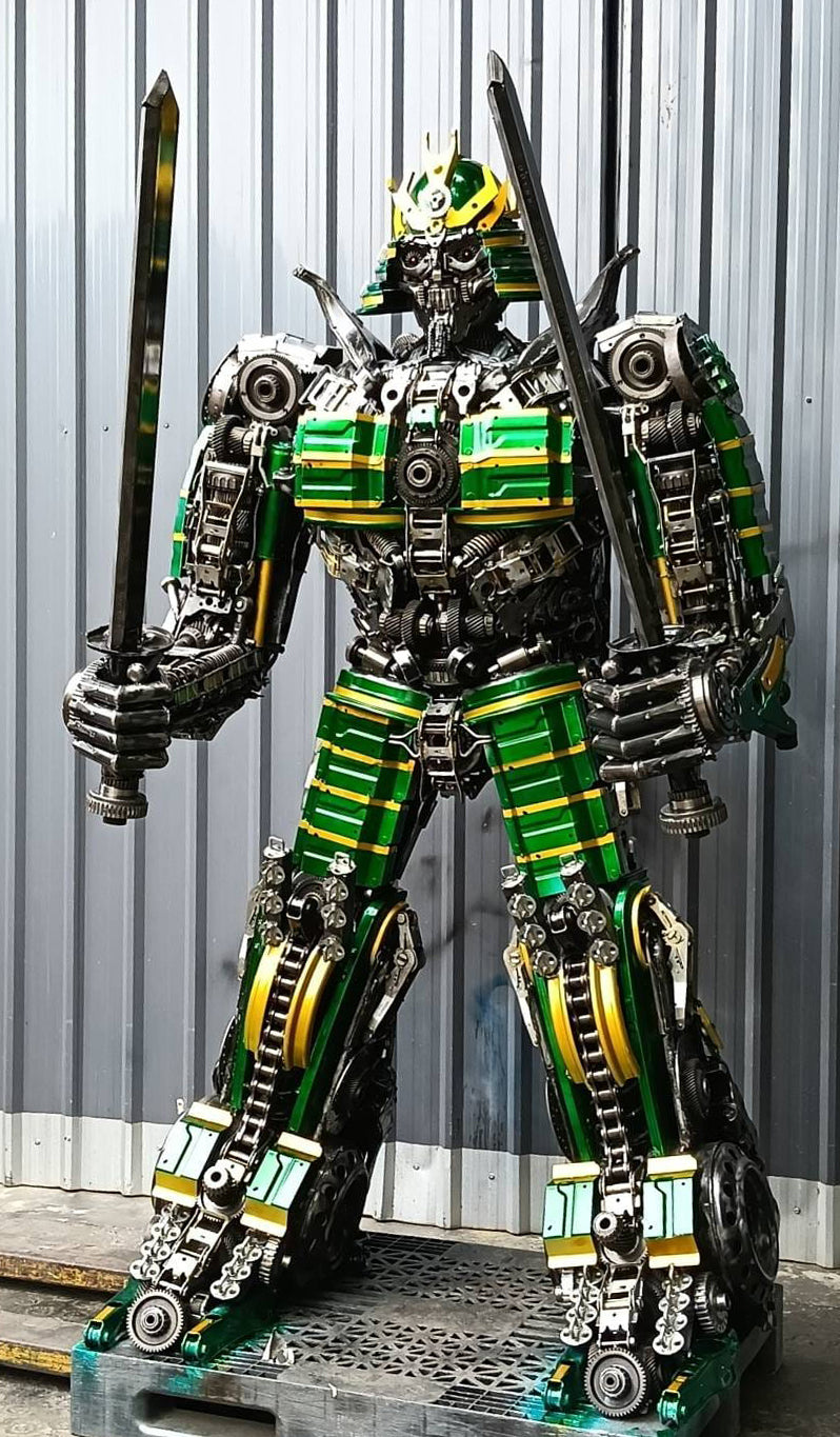 91" Samurai Recycled Metal Art Sculpture