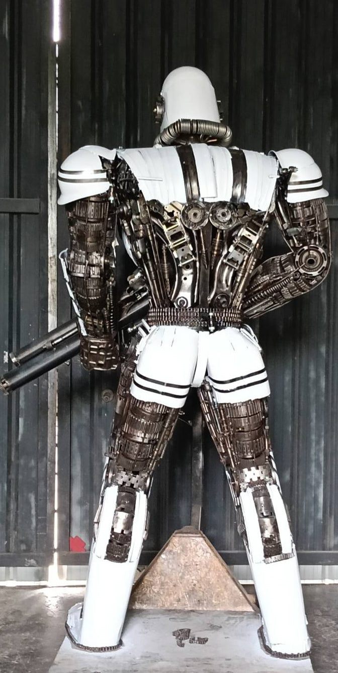 91" Storm Trooper Inspired Recycled Metal Art Sculpture