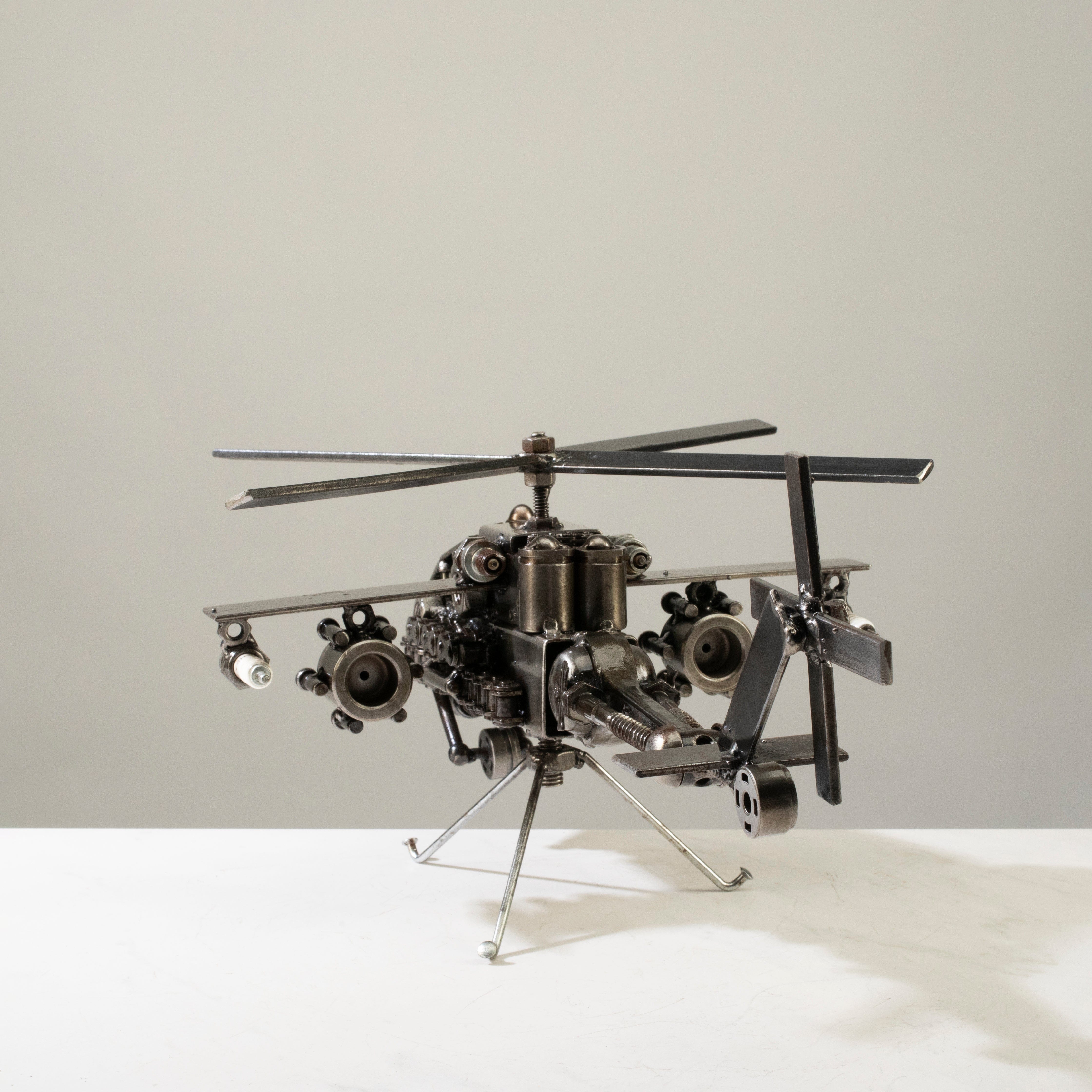 Alexander Kalifano Recycled Metal Art Apache Helicopter Recycled Metal Sculpture RMS-700AP-N