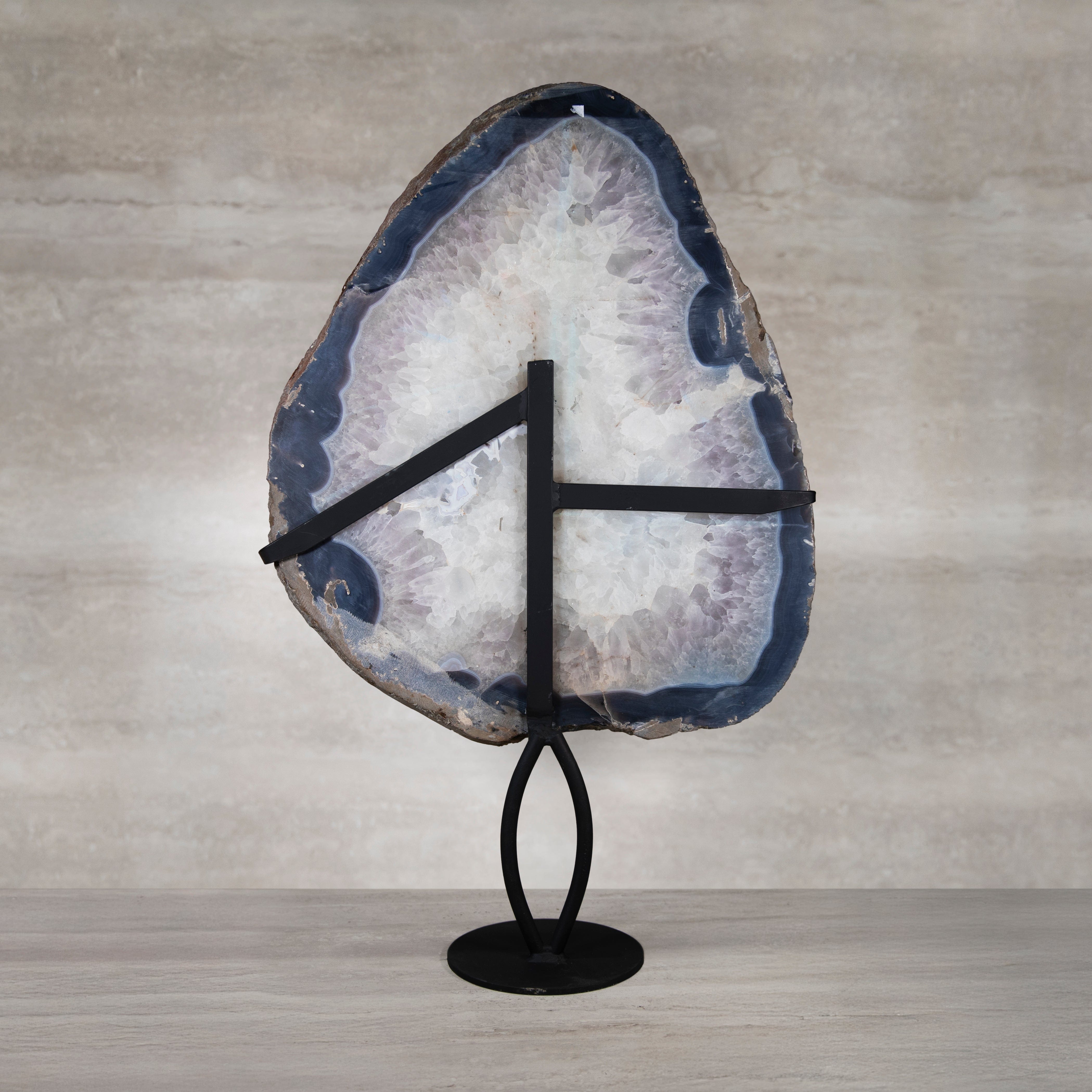 Kalifano Agate Agate Geode on Custom Stand from Brazil - 34 in / 56 lbs BAS16000.001