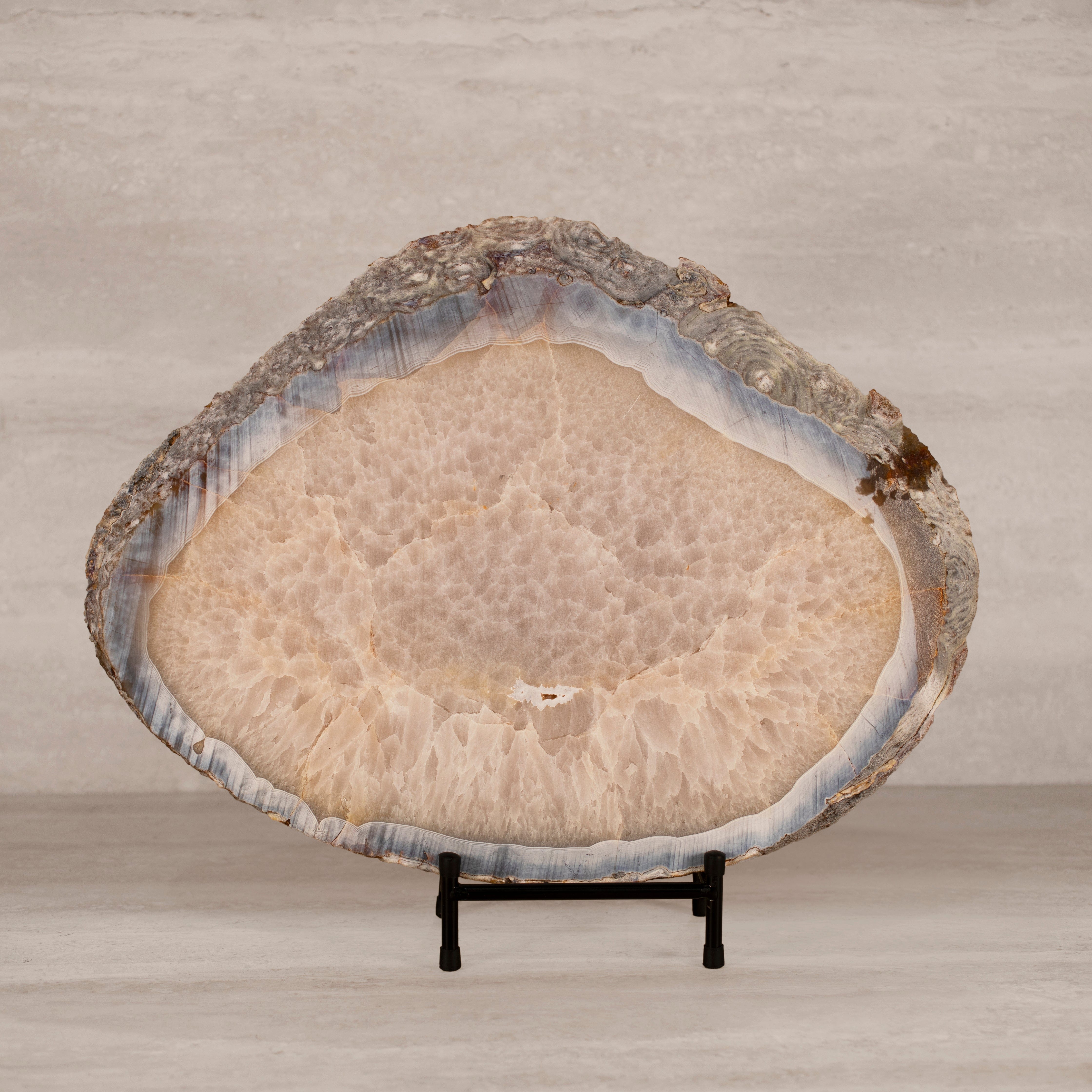 Kalifano Agate Natural Brazilian Agate & Quartz Slice - 19.5" / 20 lbs BAS14400.001