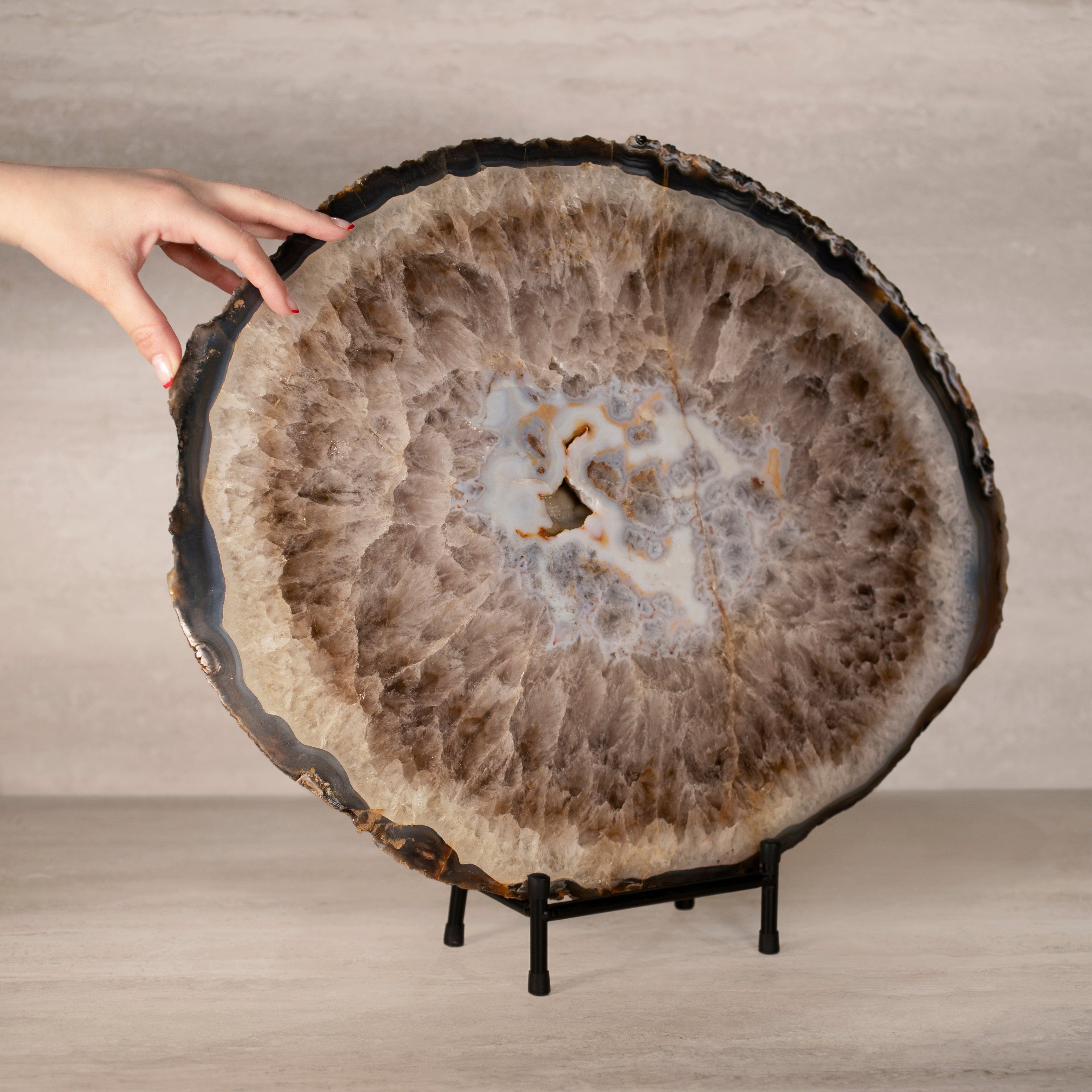 Kalifano Agate Natural Brazilian Agate & Quartz Slice - 19.5" / 34 lbs BAS24000.002