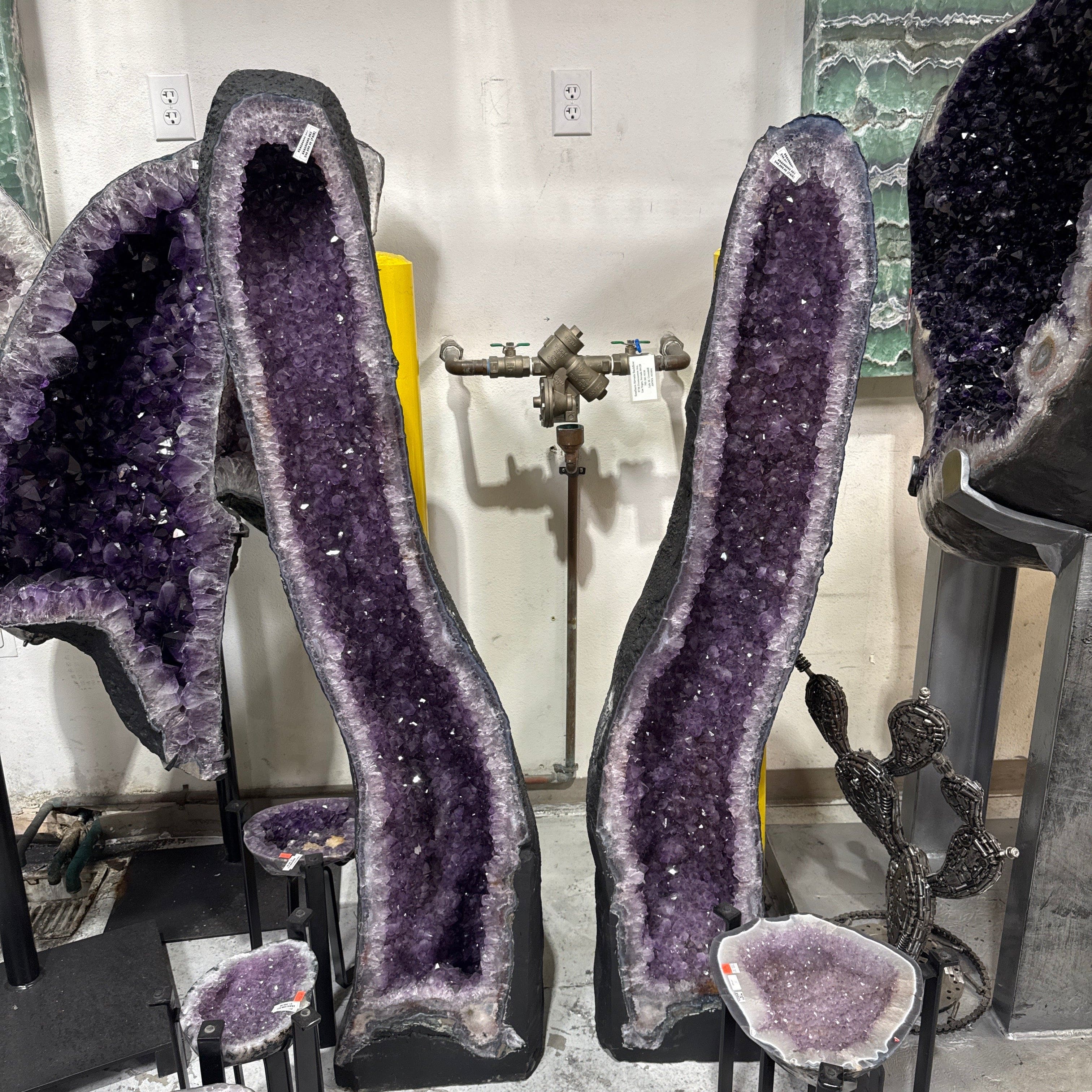 Kalifano Amethyst Amethyst Geode Cathedral Pair from Brazil - 66" / 736 lb BAG96000.003