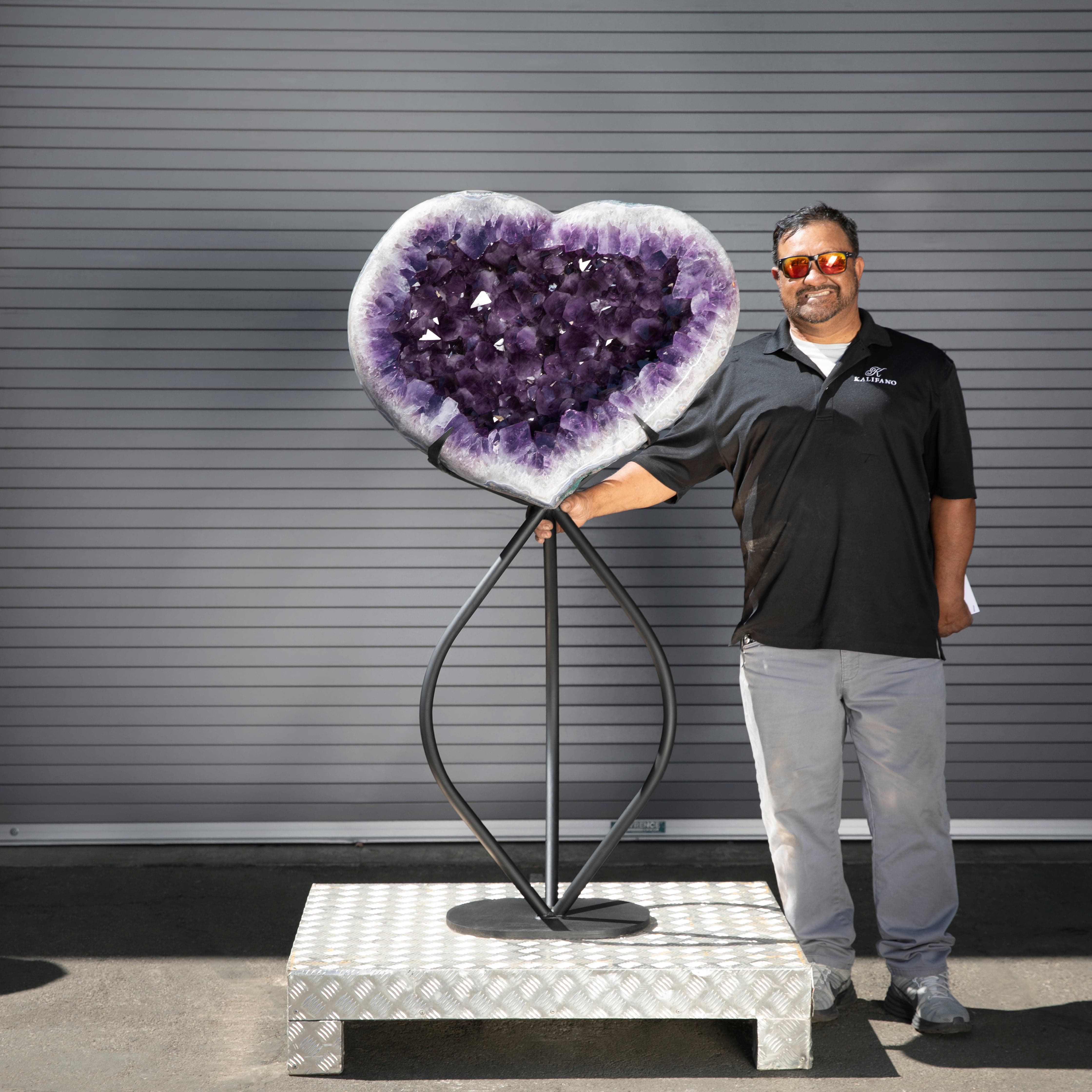Kalifano Amethyst Amethyst Geode Heart from Brazil - 59" / 355 lbs BAG130000.001