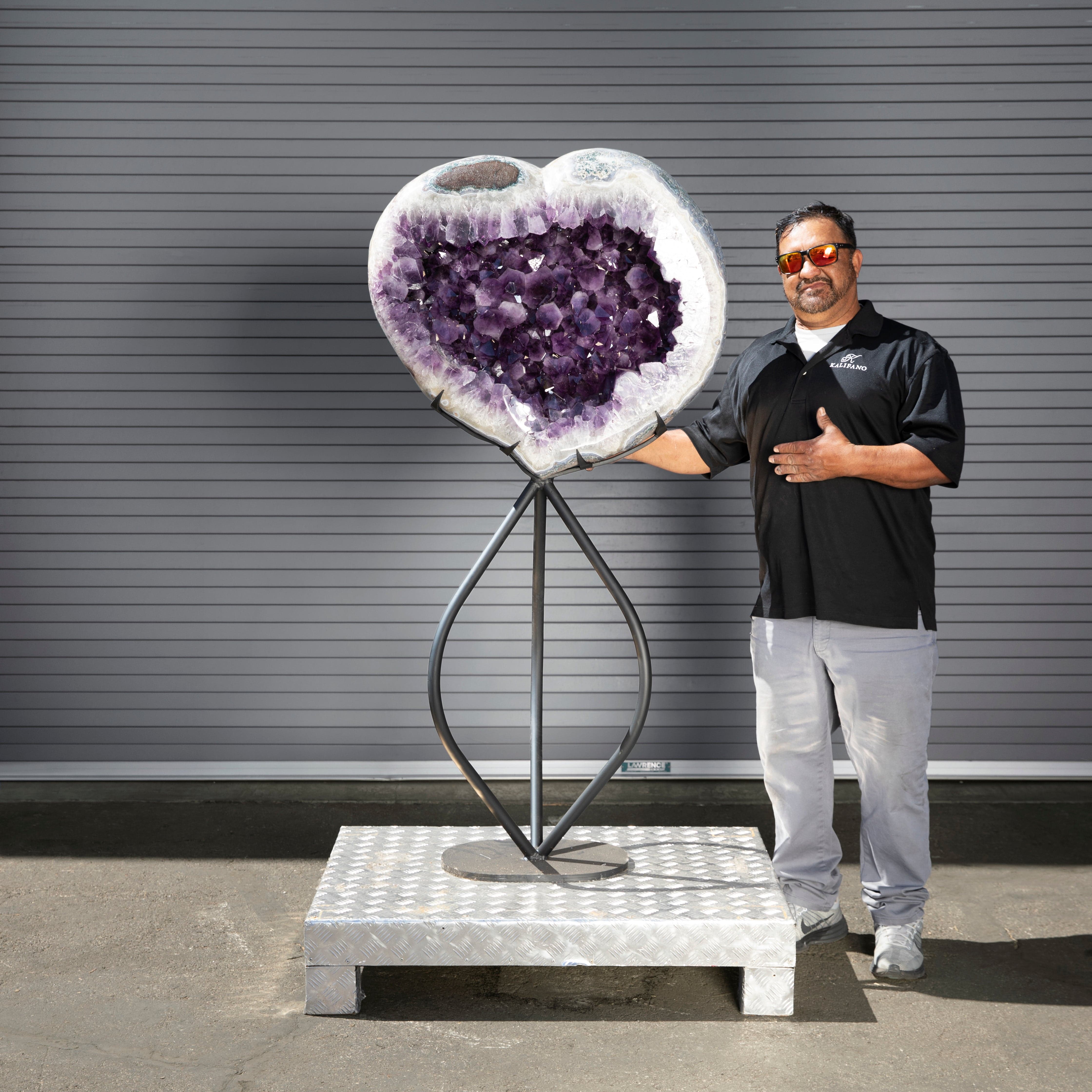 Kalifano Amethyst Amethyst Geode Heart from Brazil - 63" / 392 lbs BAG140000.003