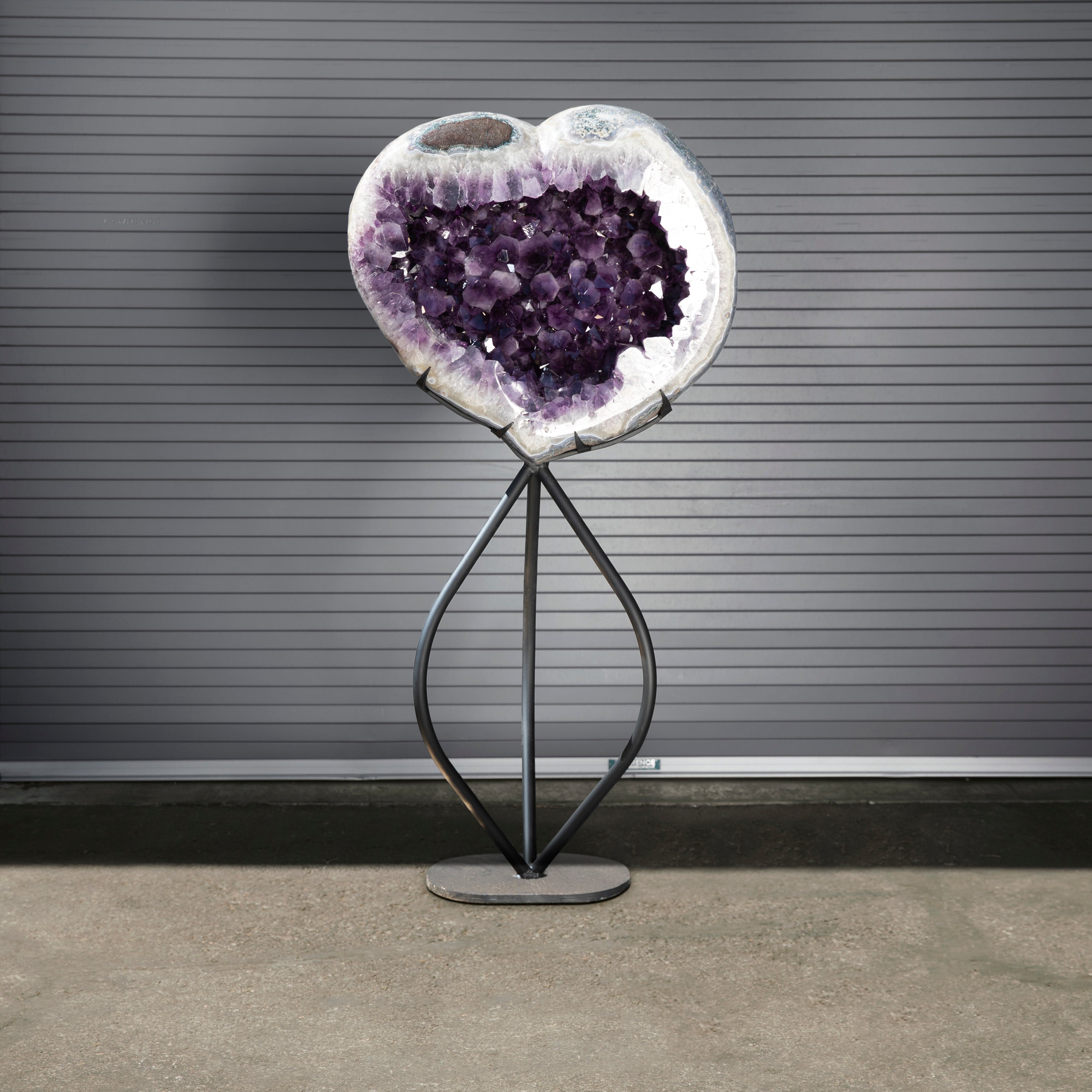 Kalifano Amethyst Amethyst Geode Heart from Brazil - 63" / 392 lbs BAG140000.003