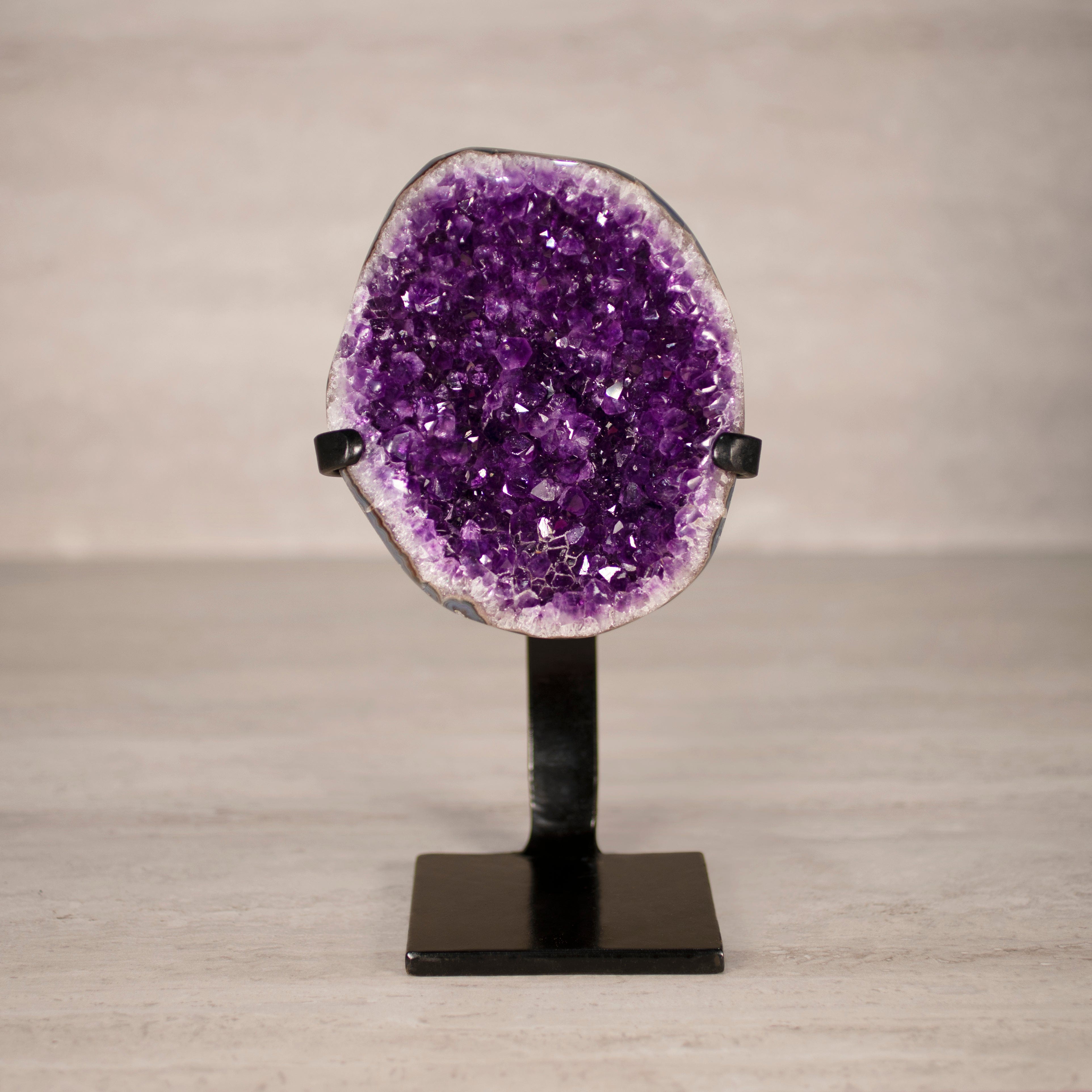 Kalifano Amethyst Amethyst Geode on Custom Stand from Uruguay - 10.5 in / 5 lbs UAG2400.045
